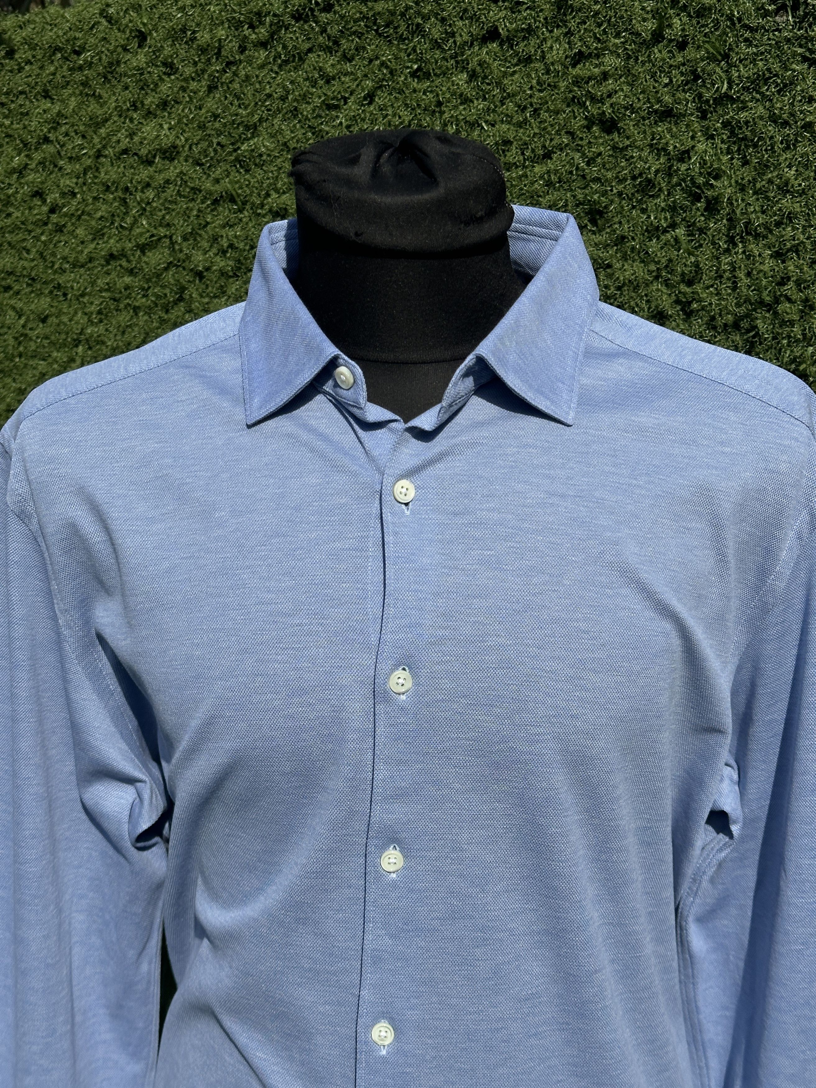 Ermenegildo Zegna Zegna Cotton Oxford Knit Button Shirt Regular Fit Size XL Size US XL / EU 56 / 4 - 8 Thumbnail