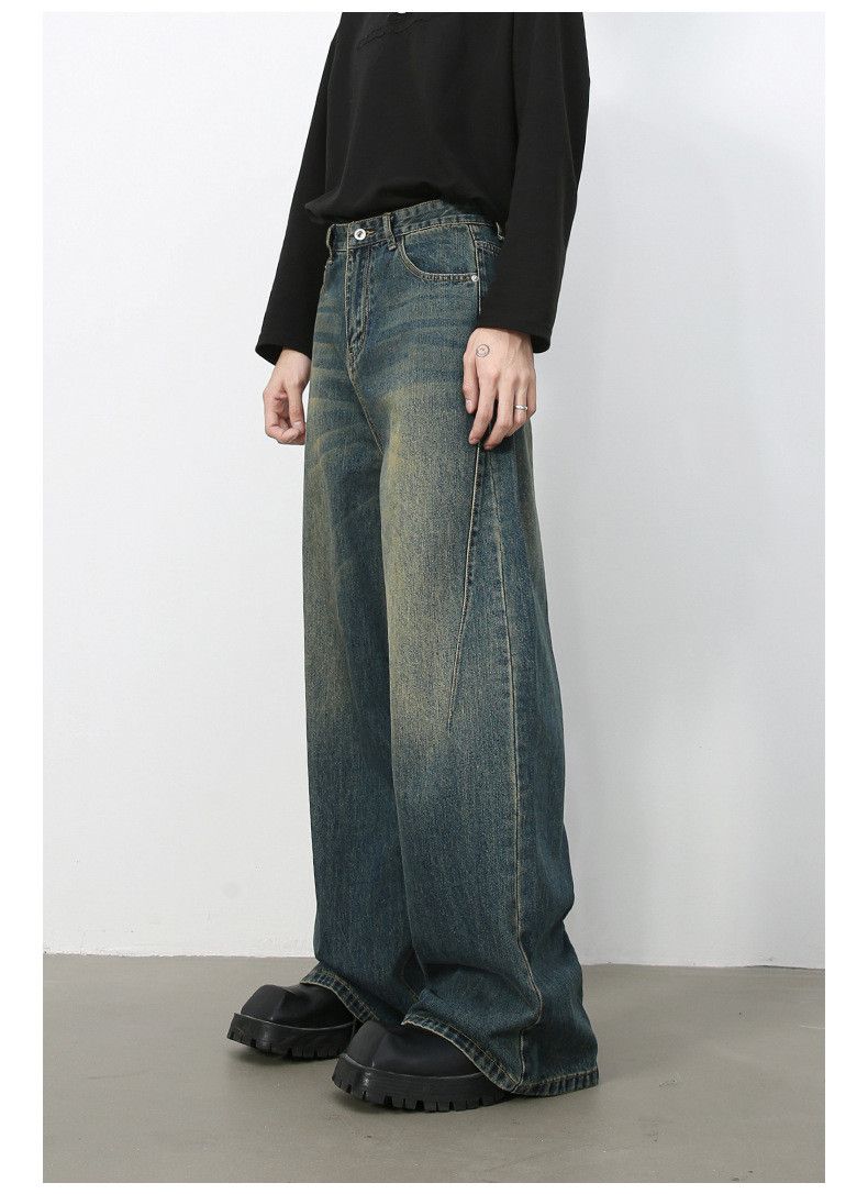 Vintage Retro distressed men's straight loose wide-leg washed jeans Size US 32 / EU 48 - 3 Thumbnail