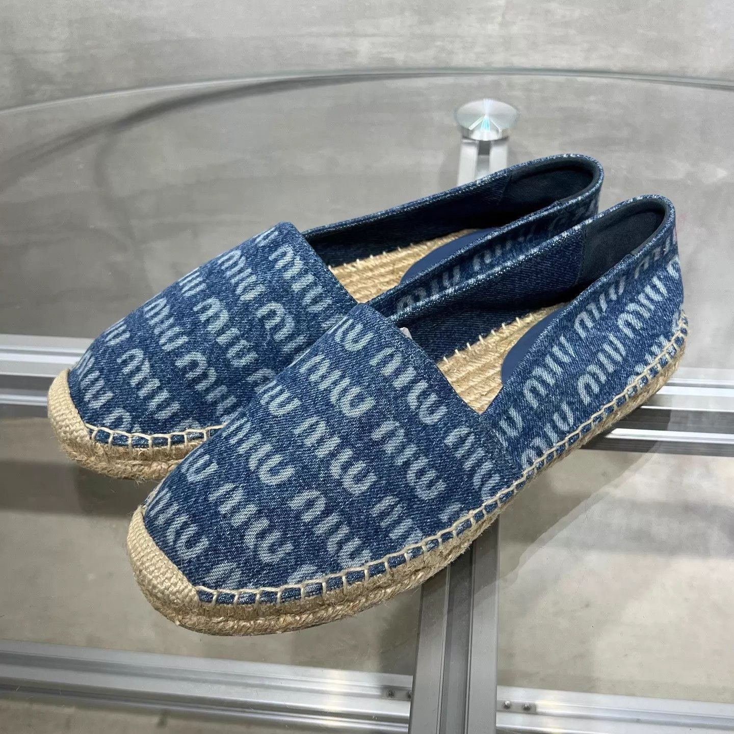 Miu Miu MIU MIU blue denim allover print fisherman EU38 Size US 7.5 / IT 37.5 - 3 Thumbnail
