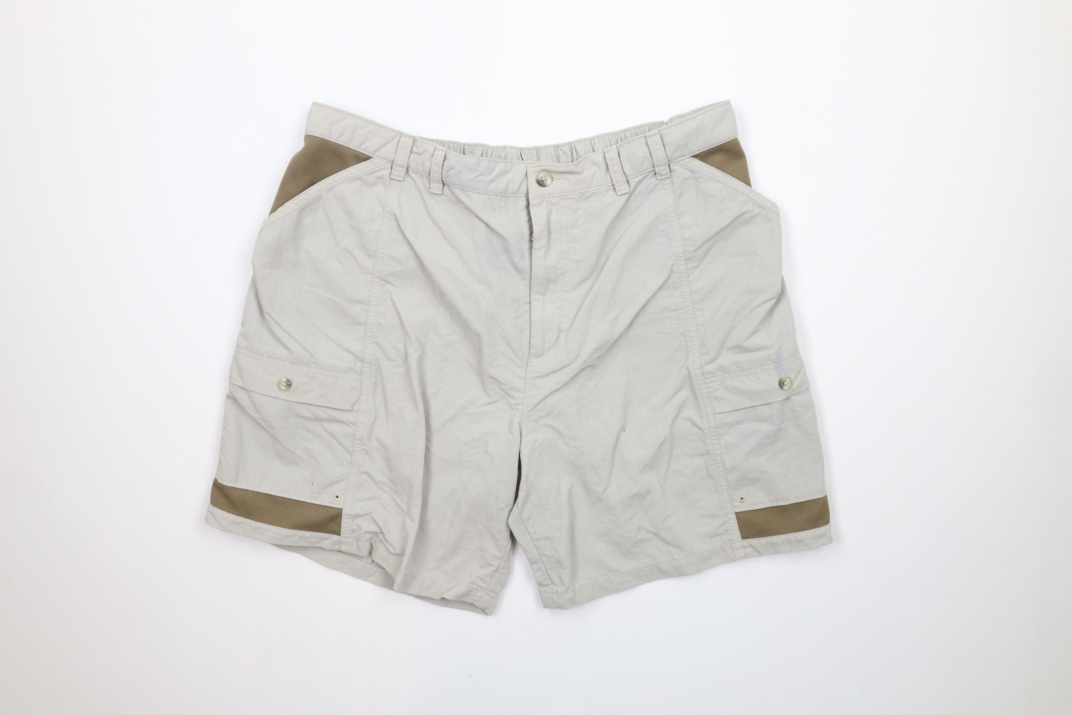 Columbia × Vintage Vintage 90s Columbia Above Knee Ripstop Cargo Shorts Beige Size US 34 / EU 50 - 1 Thumbnail