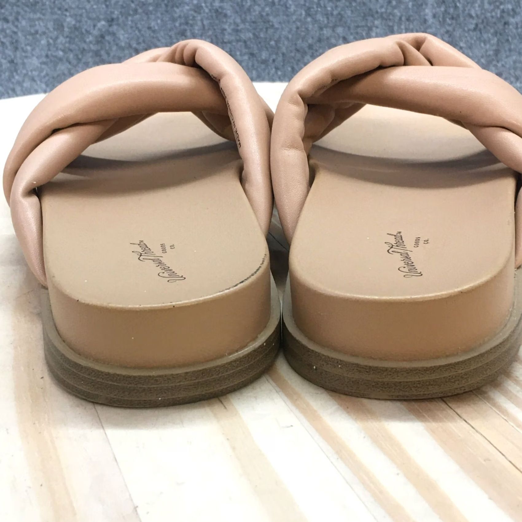 Vintage Universal Thread Sandal Womens 6.5 Cosette Padded Slide Beige Faux Leather Size US 7 / IT 37 - 7 Thumbnail