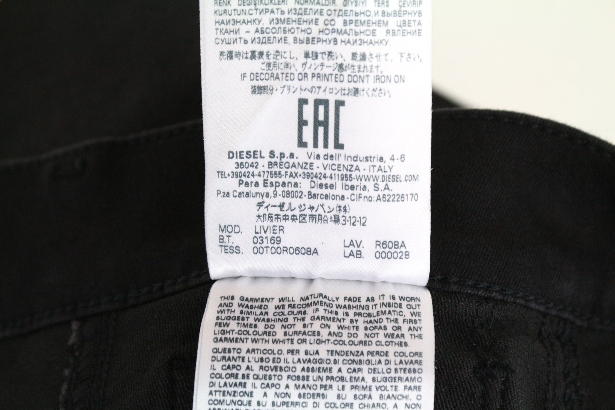 Diesel LIVIER R608A W25 Black Stretch Jegging Jeans 69897 Size 25" / US 0 / IT 36 - 8 Thumbnail