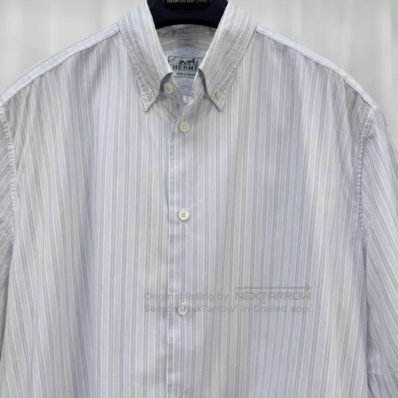 Hermes Hermes Striped Short Sleeve Shirt Size US XXS / EU 40 - 3 Thumbnail