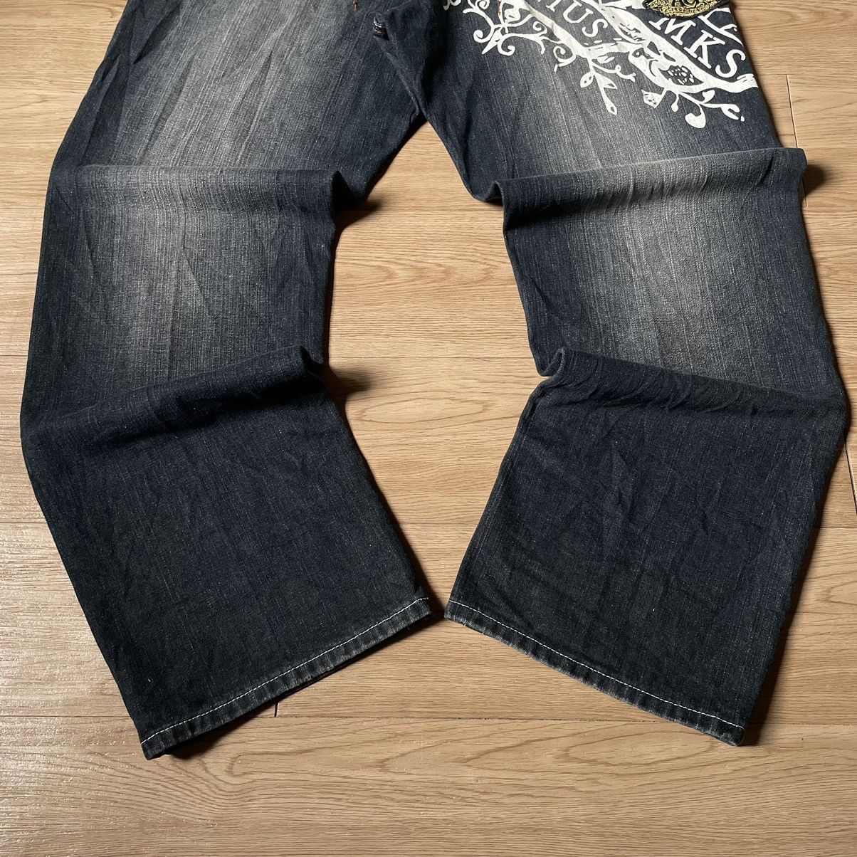 Hysteric Glamour Akademiks Patches Paint Embroidered Jnco Style Baggy Jeans Size US 34 / EU 50 - 23 Thumbnail