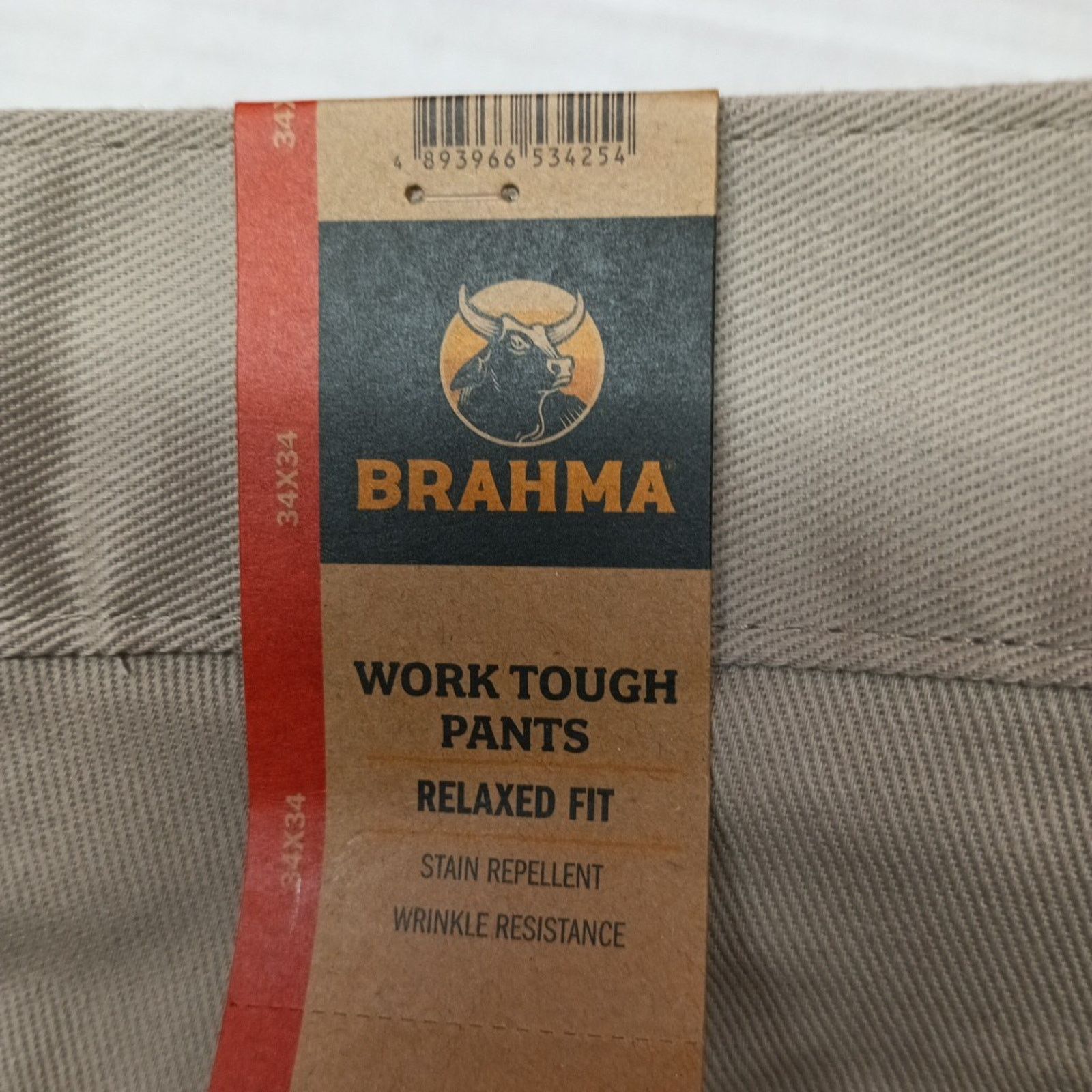 Other Brahma Men's Work Tough Pants Size 34x34 Sandy Taupe Relaxed Size US 34 / EU 50 - 2 Thumbnail