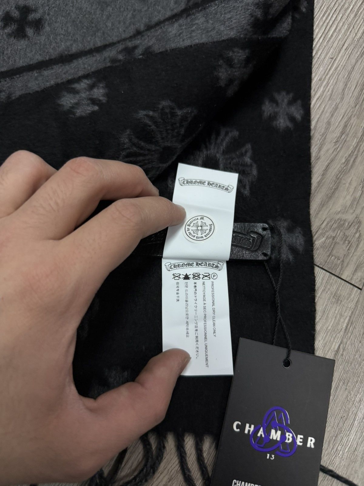 Chrome Hearts Chrome Hearts Grey Cashmere Patch Logo Throw Blanket Size ONE SIZE - 4 Thumbnail