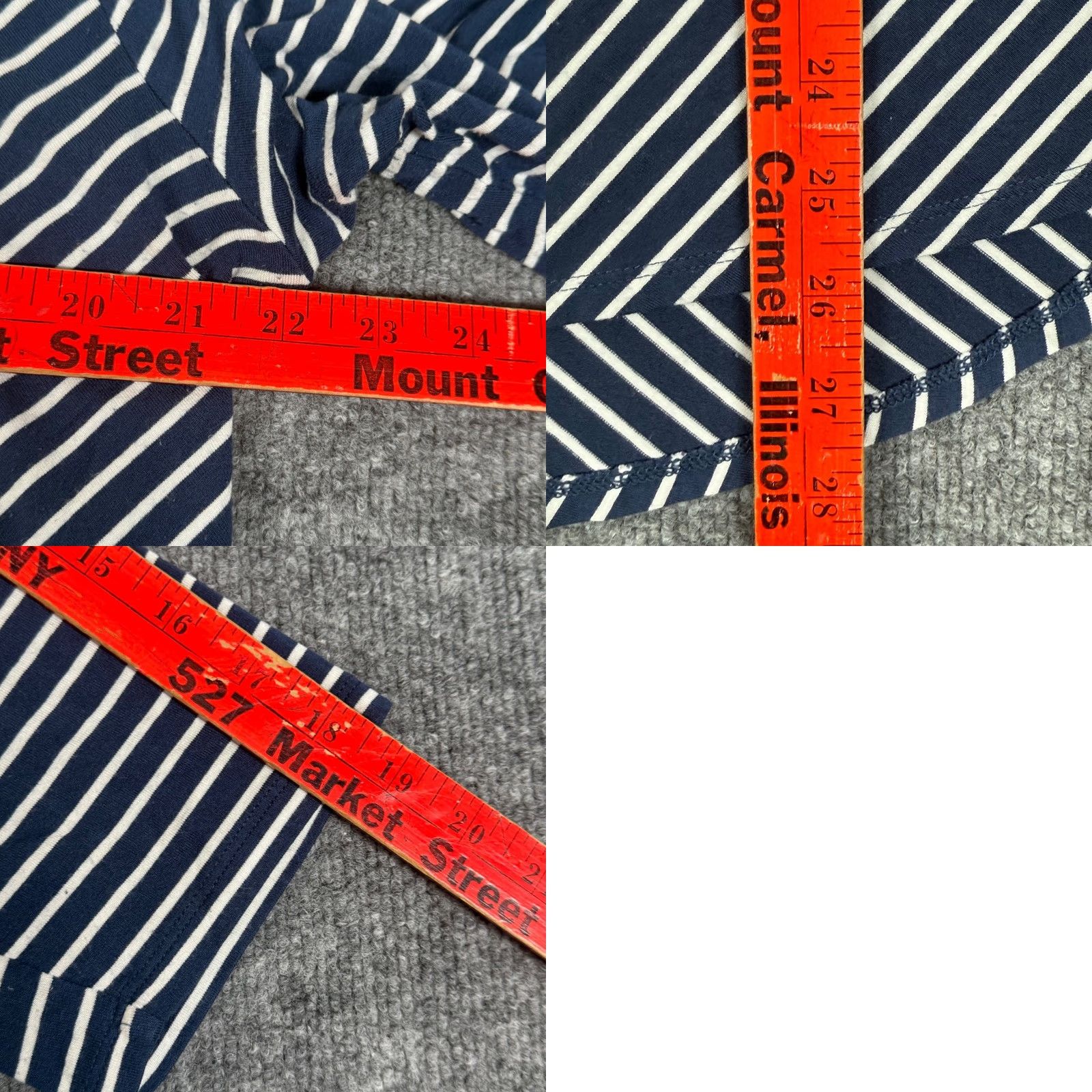 Vintage Chico's Navy White Striped Tunic Top 3/4 Sleeve V-Neck Stretch Knit Blouse Shirt Womens XL Size XL / US 12-14 / IT 48-50 - 8 Thumbnail