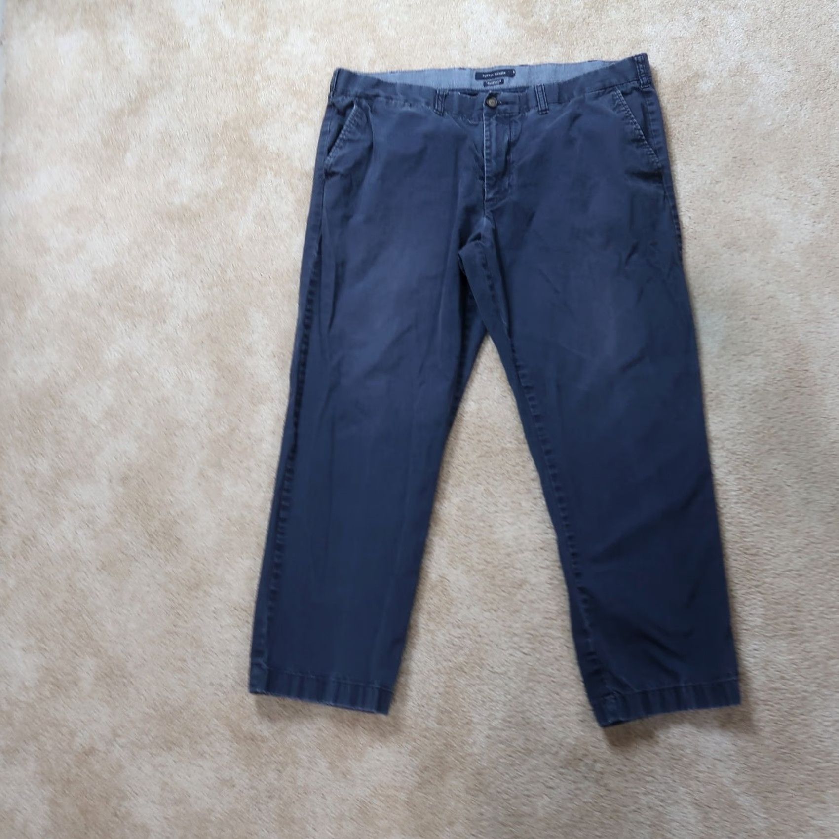 Tommy Hilfiger Tommy Hilfiger Chino Pants Flat Front Blue 40x30 Men's Regular Straight Pocket 5-Pocket Design Knit Cotton Beltless? Size US 40 / EU 56 - 2 Thumbnail