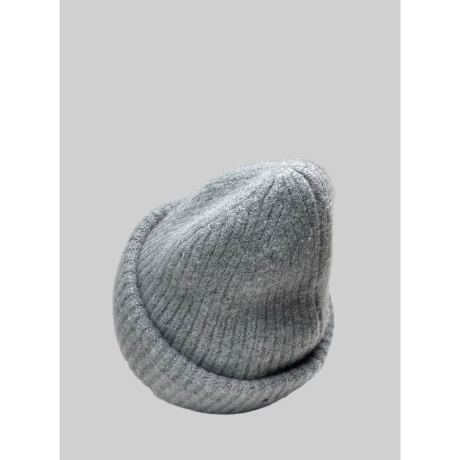 Acne Studios Acne Studios Beanie Wool Hat Men One Size Gray Wool Beanie Winter Fall Spring Casual Mens Size ONE SIZE - 4 Thumbnail