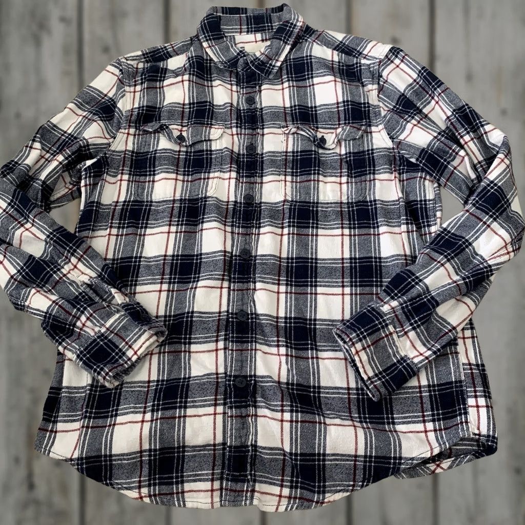 American Eagle Outfitters American Eagle Outfitters Flannel Shirt Mens Large Blue Plaid Classic Fit Size US L / EU 52-54 / 3 - 1 Thumbnail