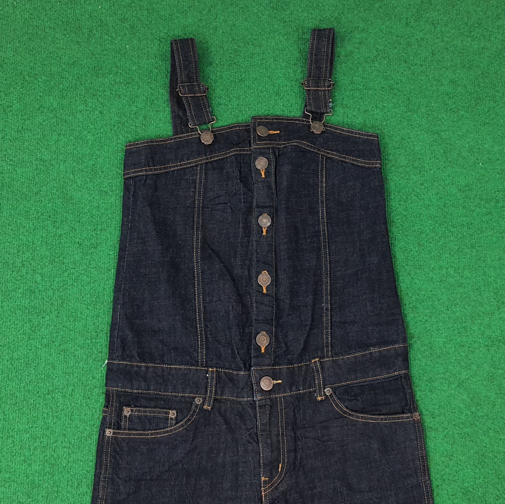 Japanese Brand × X-Girl Vintage X-Girl Streetwear Japan Denim Jumpsuit C235N13 Size 35" - 2 Thumbnail