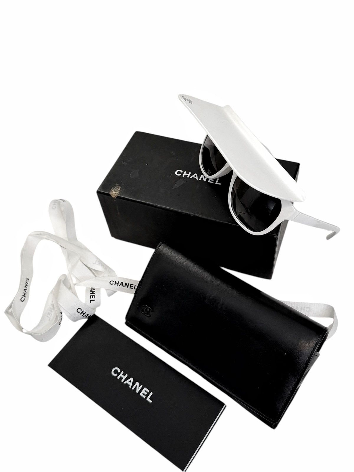 Chanel RARE Flip Visor White Sunglasses Size ONE SIZE - 6 Thumbnail
