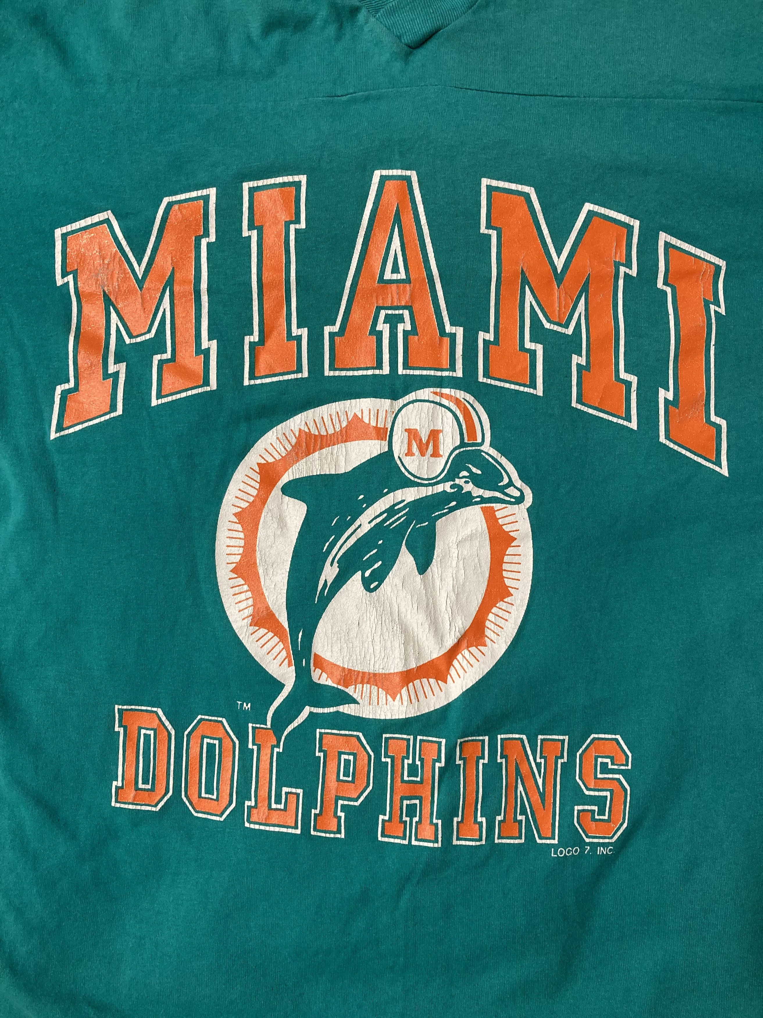 Logo 7 VTG 80s Logo7 Miami Dolphins Shirt 3/4 Sleeve Single Stitch Size US L / EU 52-54 / 3 - 6 Thumbnail
