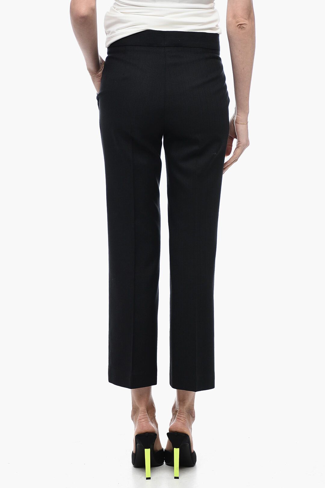 Stella McCartney og1mm0824 Cropped Fit Pant With Hidden Closure in Black Size 27" / US 4 / IT 40 - 2 Thumbnail