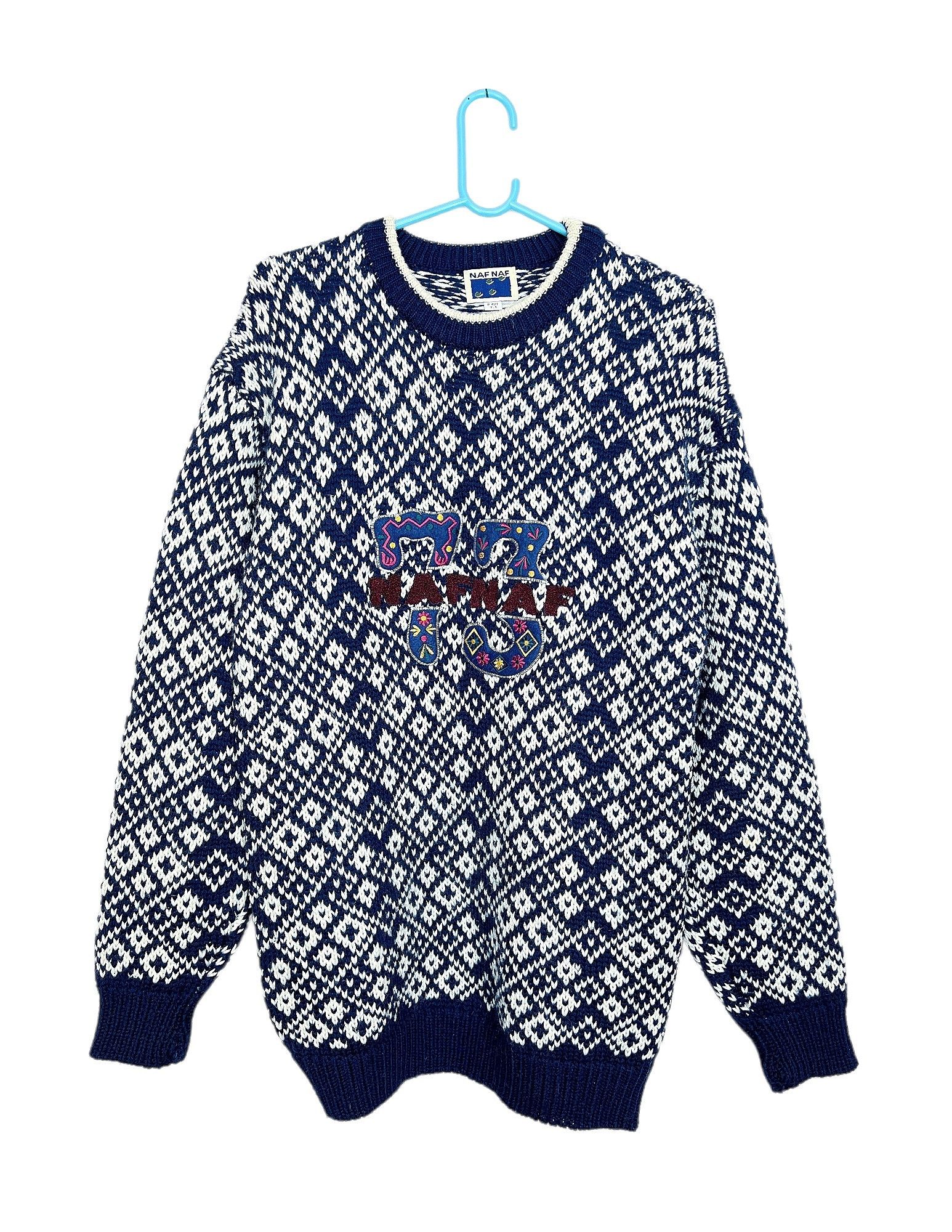 Designer × Vintage Vintage Naf Naf Knit Sweater #73 Logo Size US M / EU 48-50 / 2 - 2 Thumbnail