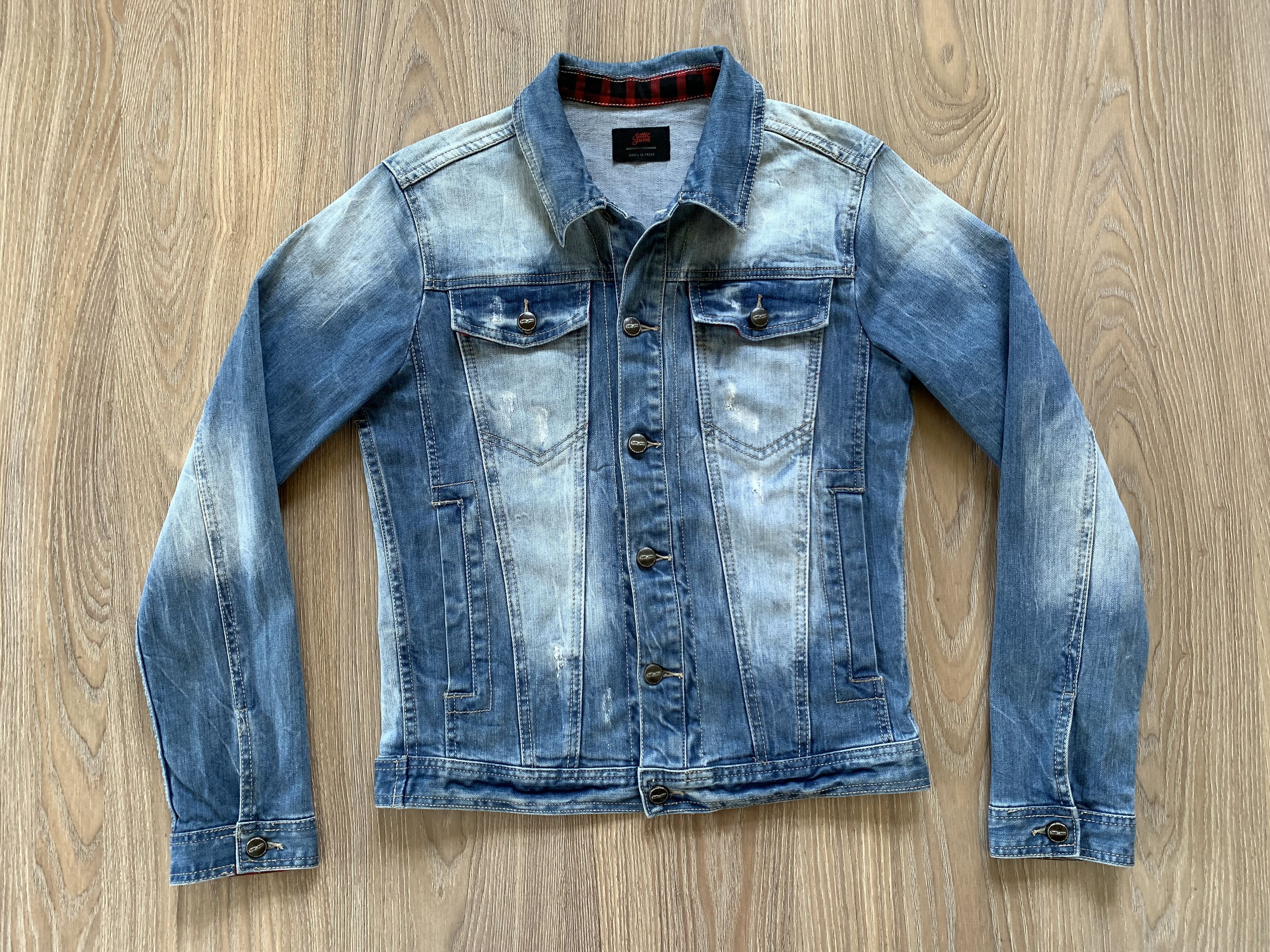 Sixth June Paris × Vintage Sixth June Printed Americam Flag Denim Jacket Size US S / EU 44-46 / 1 - 2 Thumbnail