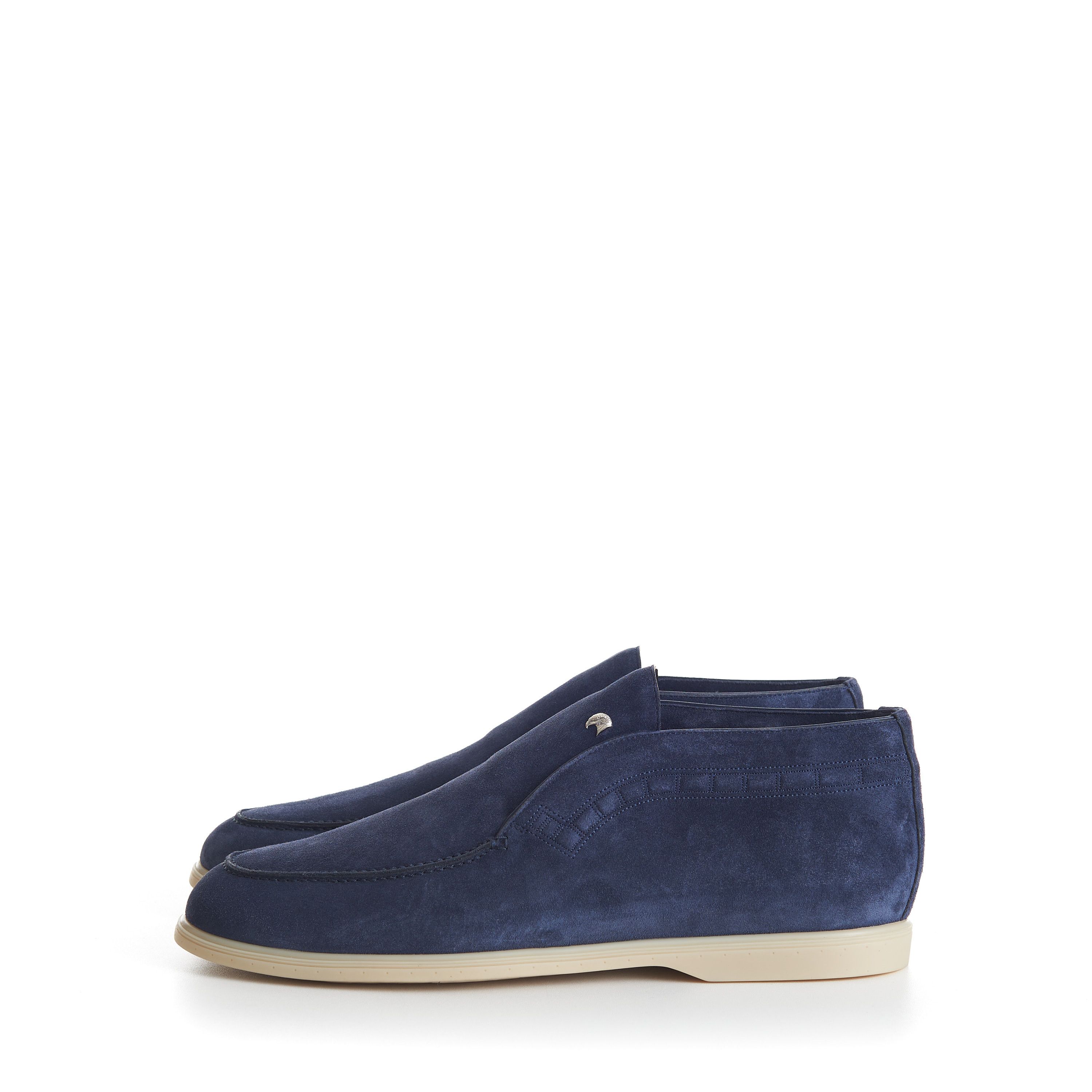 Stefano Ricci Blue Suede Slip-On Ankle Boots - Eagle Head Application Size US 10.5 / EU 43-44 - 5 Thumbnail