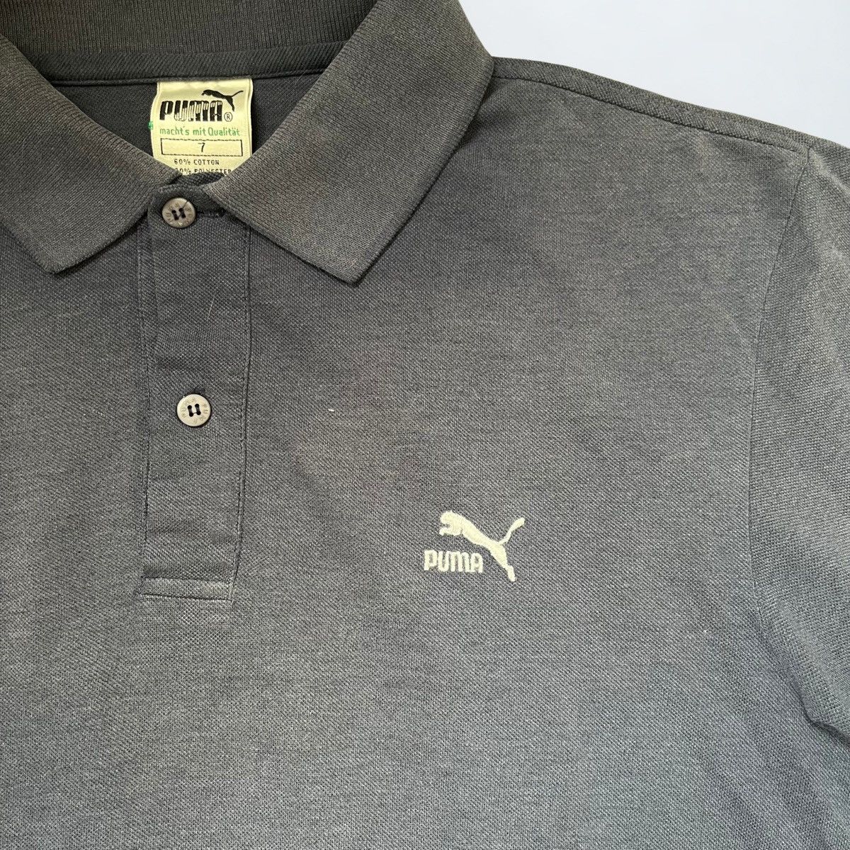 Puma Vintage Puma Polo Shirt – Faded Navy (Tagged L, Fits M/L) Size US M / EU 48-50 / 2 - 4 Thumbnail