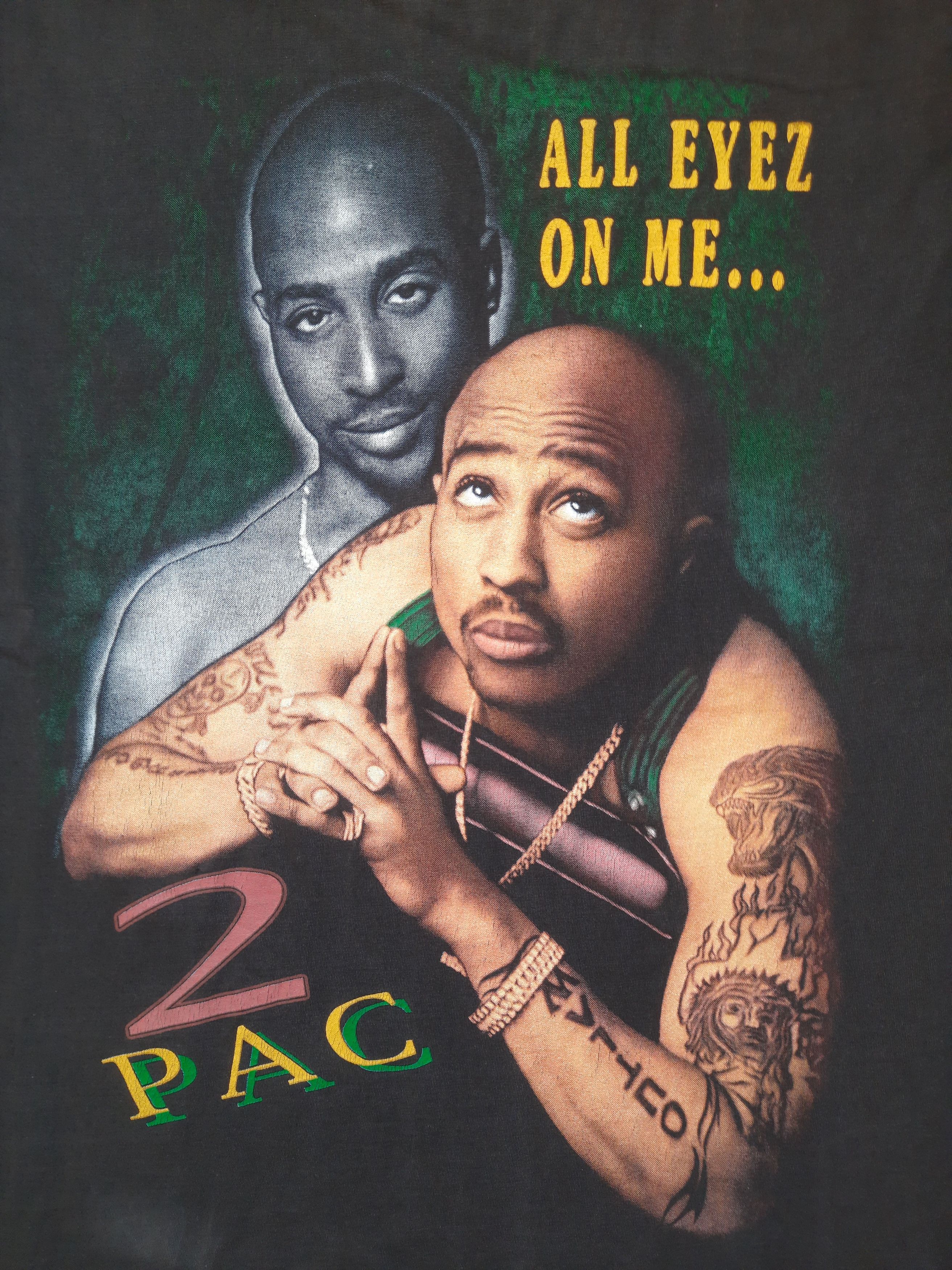 Vintage 90s Bootleg Tupac All Eyez On Me Hiphop Shirt Large