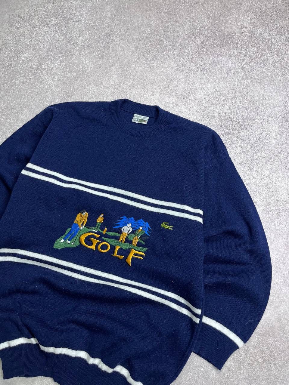 Lacoste Vintage Lacoste Golf Embroidery Striped Sweater Y2K XL Size US XL / EU 56 / 4 - 2 Thumbnail