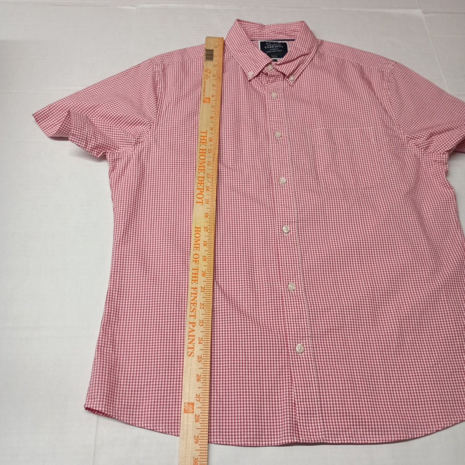 Charles Tyrwhitt Charles Tyrwhitt Shirt Slim Fit Men's L Pink White Check Size US L / EU 52-54 / 3 - 6 Thumbnail