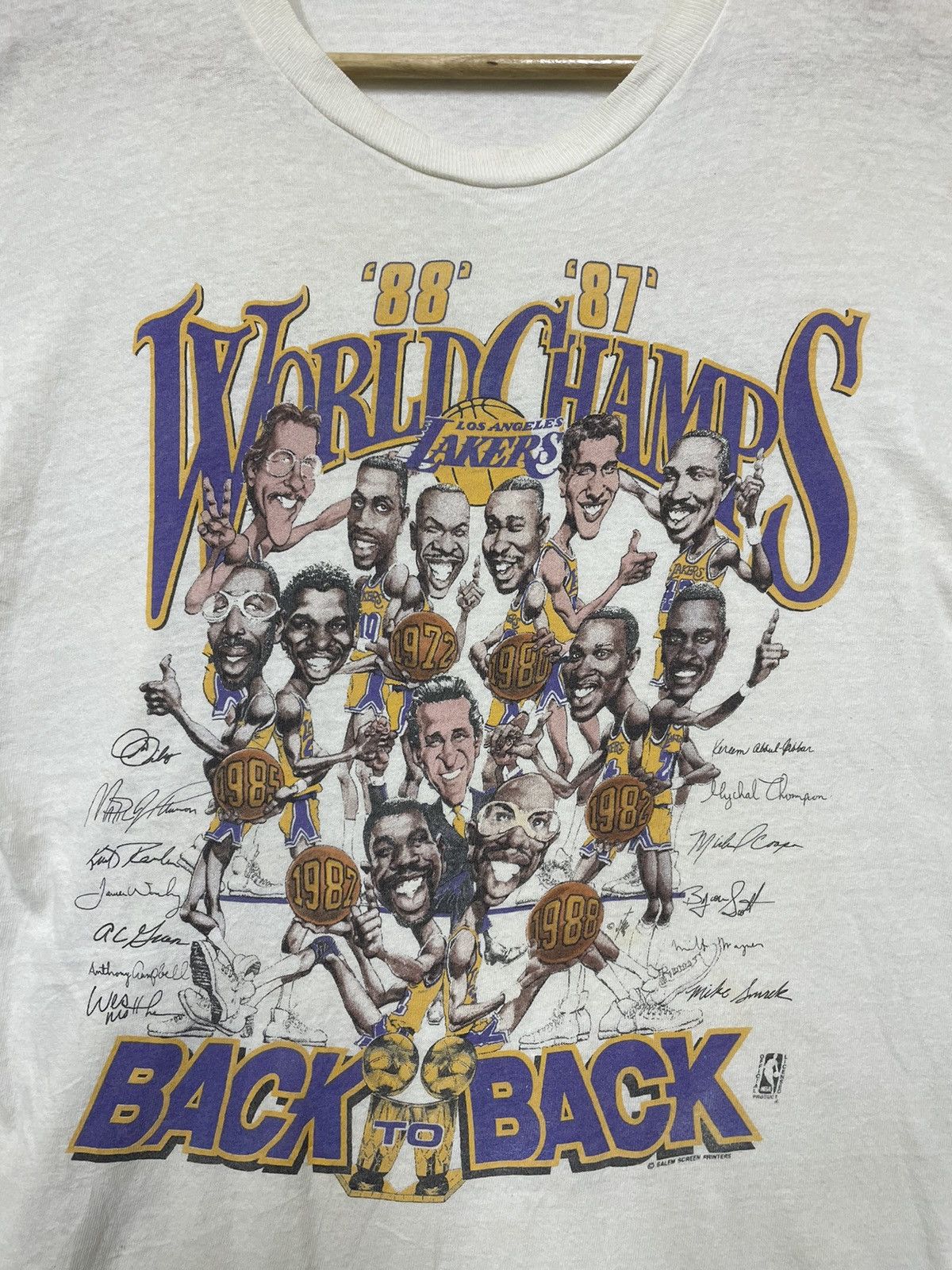 NBA Vintage Official 80s Salem Lakers NBA All Player Signature Size US L / EU 52-54 / 3 - 2 Thumbnail