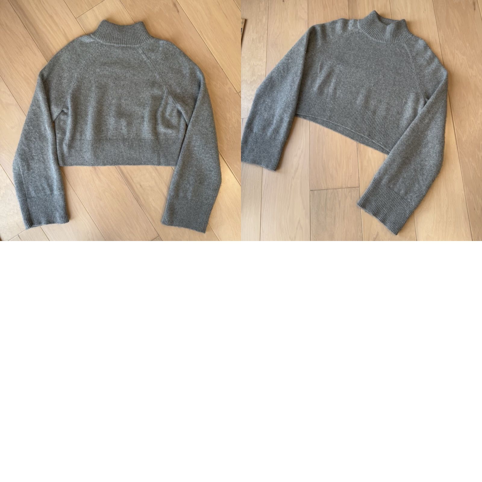 Reformation Reformation Garrett Cashmere Cropped Sweater Women's L Gray Turtleneck Pullover Size L / US 10 / IT 46 - 8 Thumbnail