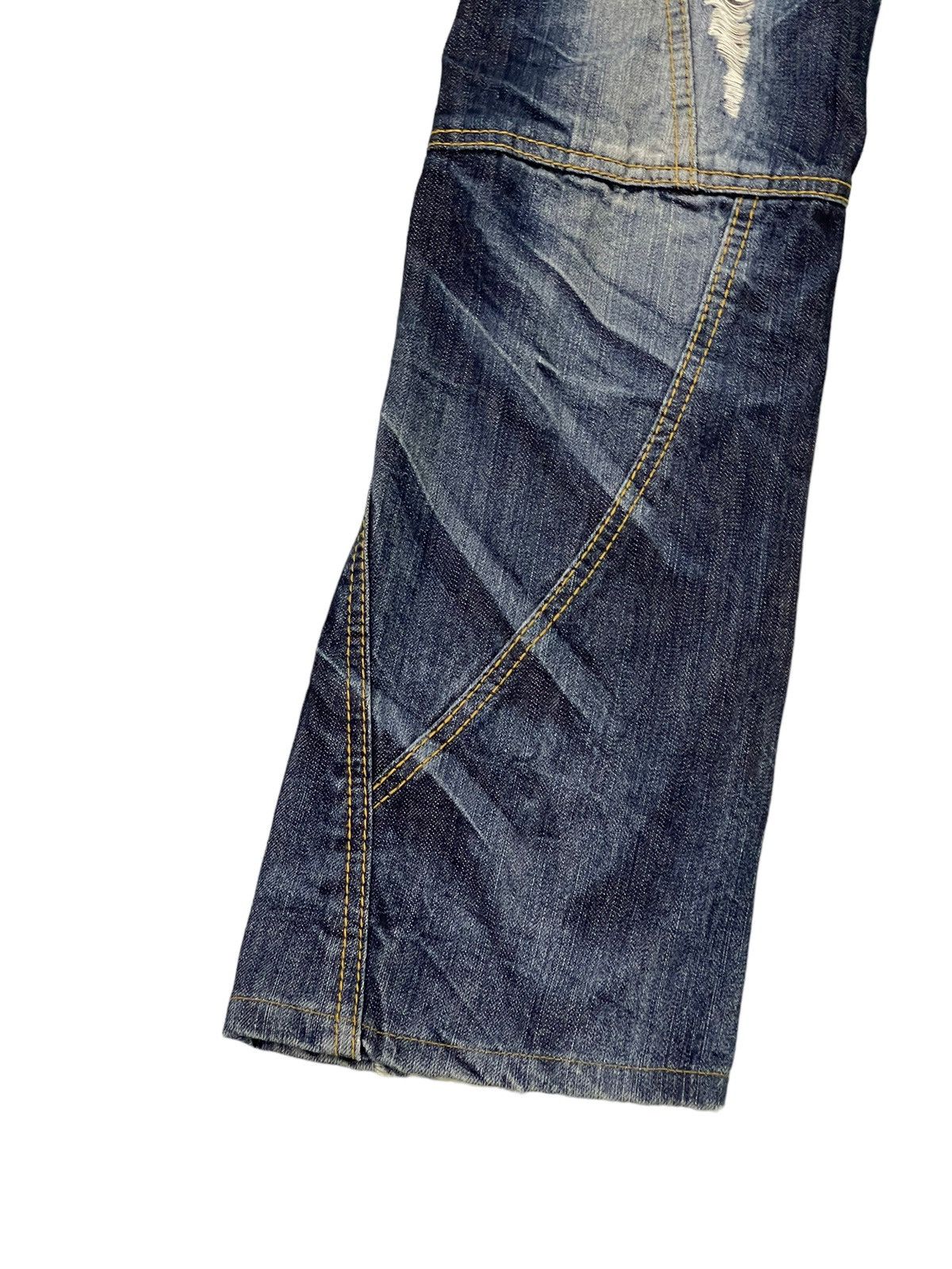 Japanese Brand Slim Jeans Hagi Denim Hideaways Faded Distress Low Rise 6🟦4 Size US 31 - 5 Thumbnail