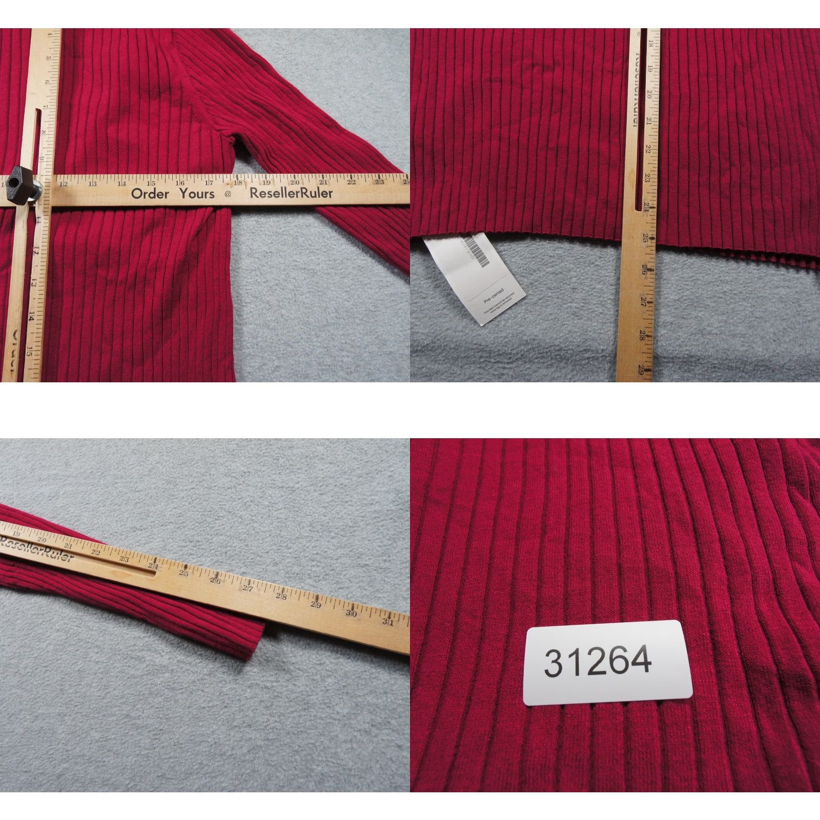 Vintage Lafayette 148 New York Sweater Cardigan Womens Small Red Long Sleeve Ribbed Knit V-Neck Fire Polyamide Viscose Shirt? Size S / US 4 / IT 40 - 8 Thumbnail