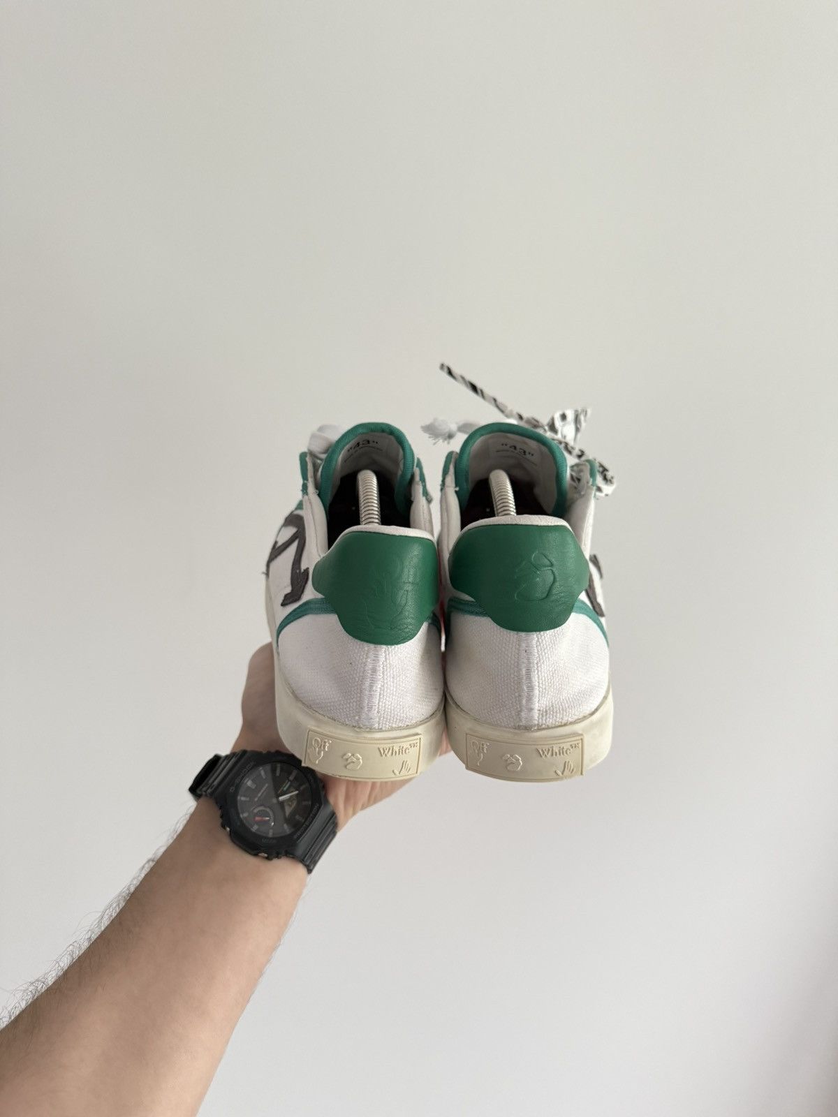 Off-White Off-White Low Vulcanized Canvas White Green Size US 10 / EU 43 - 5 Thumbnail