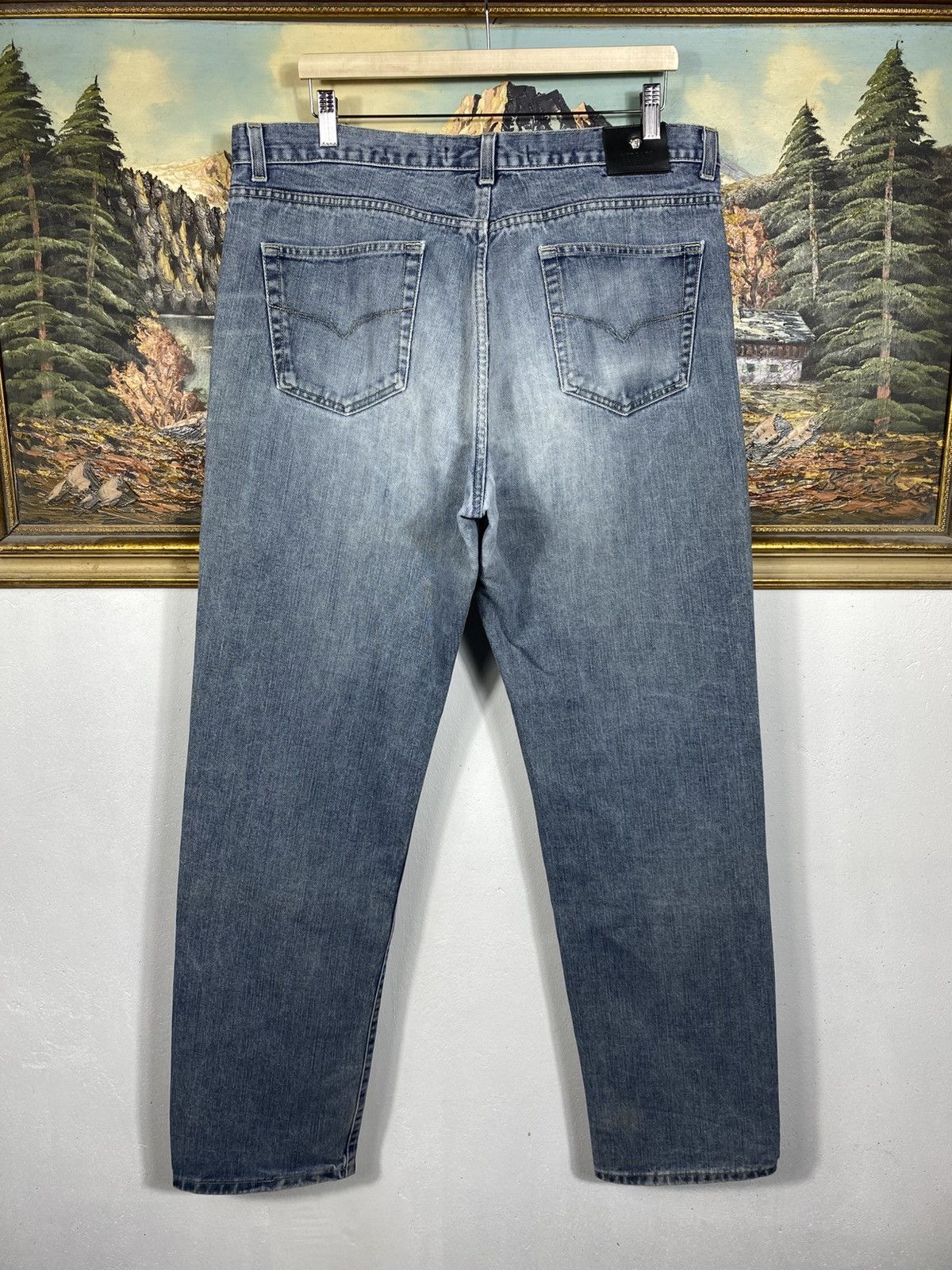 Versace Jeans Couture × Vintage Versace Jeans Couture Vintage Y2k Denim Jeans Trousers Pants Size US 40 / EU 56 - 8 Thumbnail