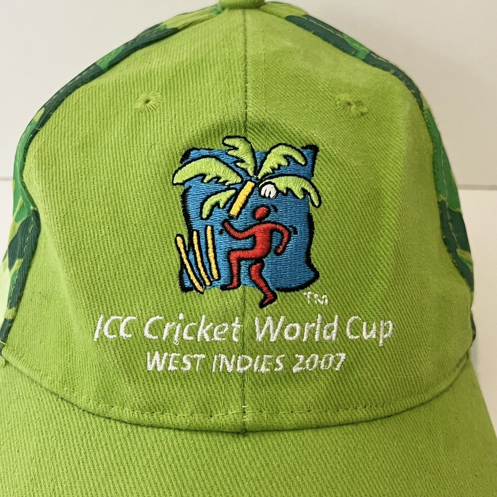Vintage 2007 Cricket World Cup ICC West Indies Palmtrees Green Hat Size ONE SIZE - 2 Thumbnail