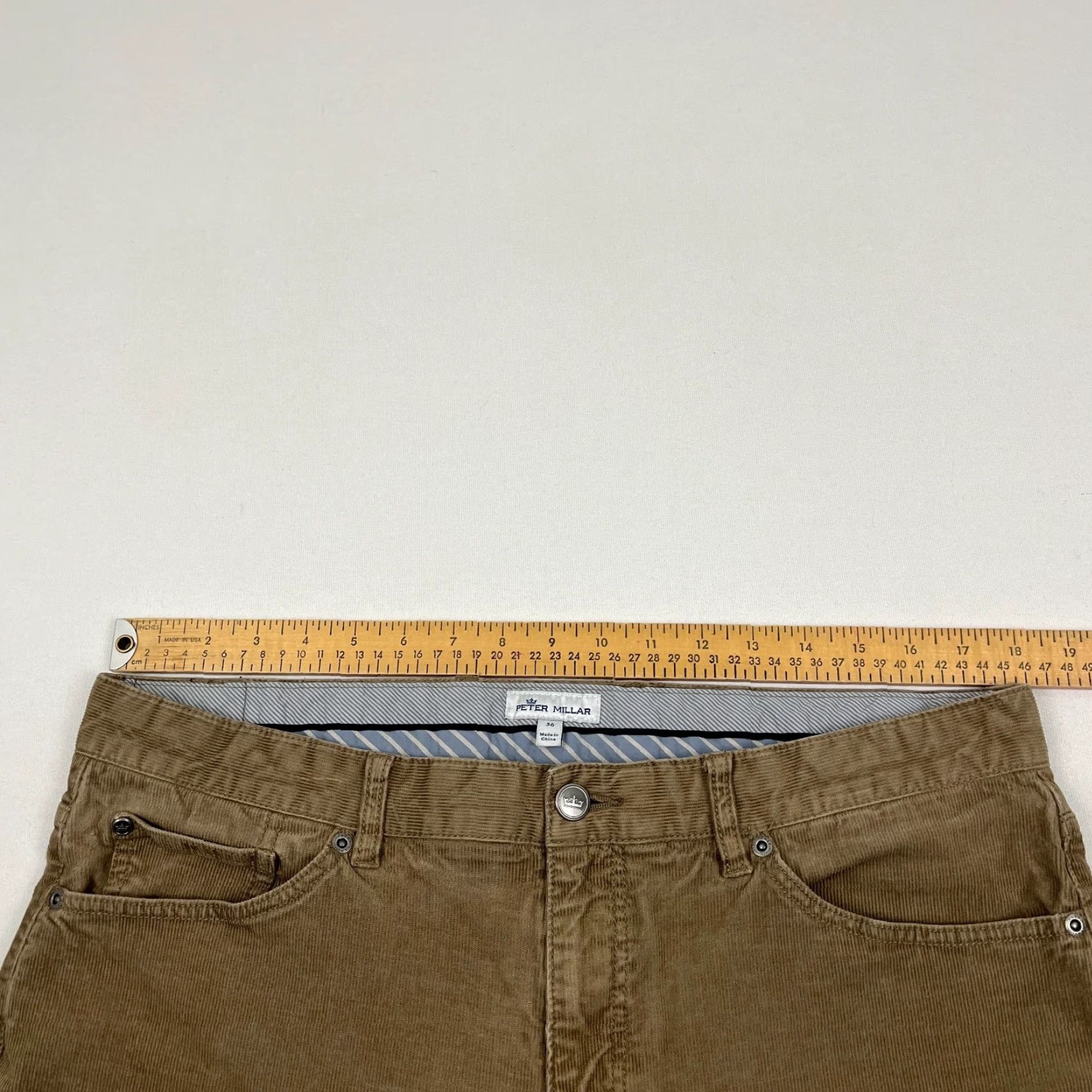 Peter Millar Peter Millar Mens 36 x 29 Brown Corduroy 5-Pocket Chino Travel Super Soft Pants Size US 36 / EU 52 - 5 Thumbnail