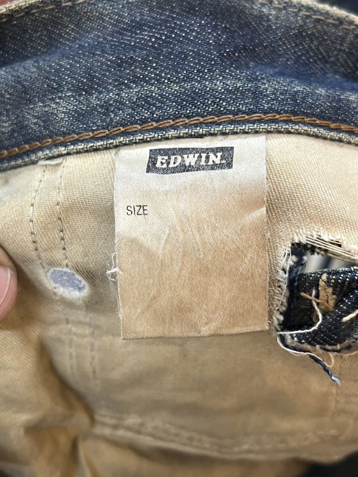 Edwin × POST ARCHIVE FACTION (PAF) Vintage Edwin 503 Regular Mudwash Distressed Denim Size US 29 - 9 Thumbnail