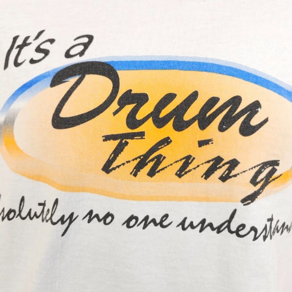 Hanes VINTAGE Hanes T-Shirt Mens Size S White Its A Drum Thing Drumline Drumming Caters? Size US S / EU 44-46 / 1 - 3 Thumbnail