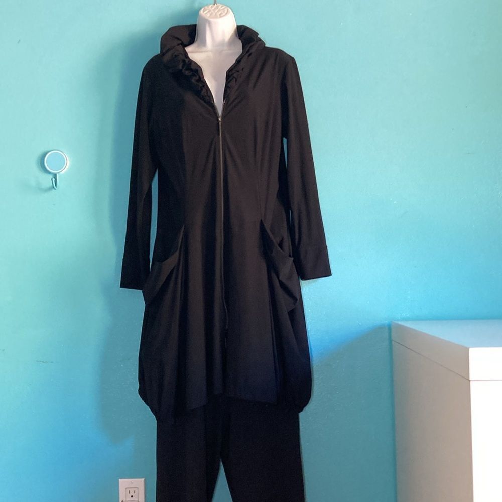 Au Courant Paris Sun Light Paris T4 Black Avant Garde Jacket Size M Zip Front Size M / US 6-8 / IT 42-44 - 2 Thumbnail