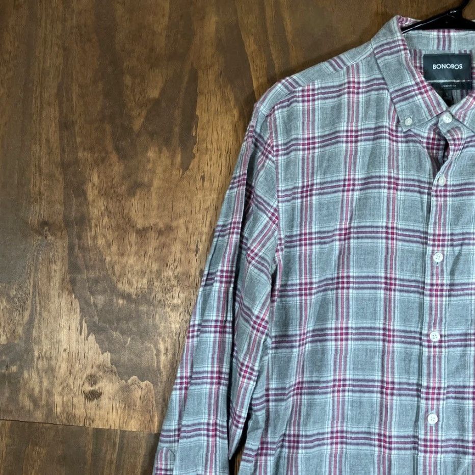 Bonobos Bonobos Shirt Mens Multicolored Plaid Standard Fit Button Down Stretch Large Size US L / EU 52-54 / 3 - 4 Thumbnail