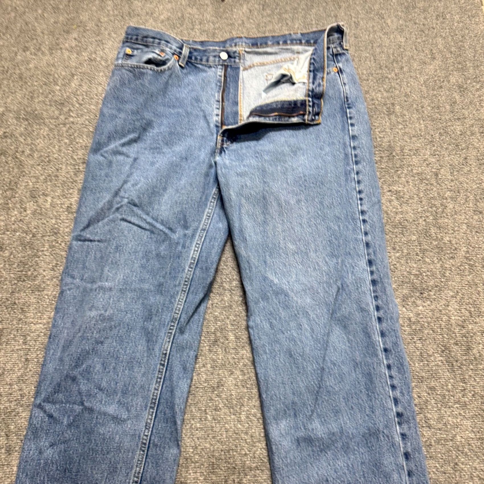 Vintage Levi 550 Denim Jeans Men 38x34 Light Blue Washed Relaxed Fit Original Denim Straight Jeans Mens Blue 550 Levi Jeans Vintage style? Size US 38 / EU 54 - 6 Thumbnail