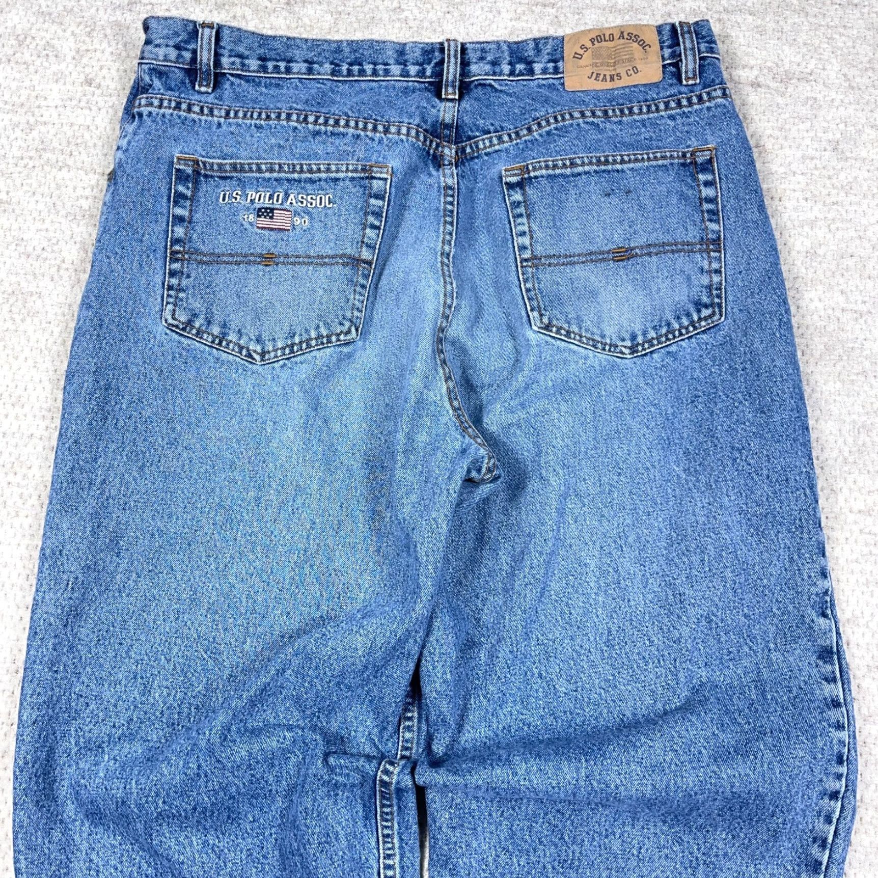 Vintage VINTAGE US Polo Assn Jeans Men 38x30 Relaxed Fit Straight Baggy 90s Y2K Flag Size US M / EU 48-50 / 2 - 4 Thumbnail