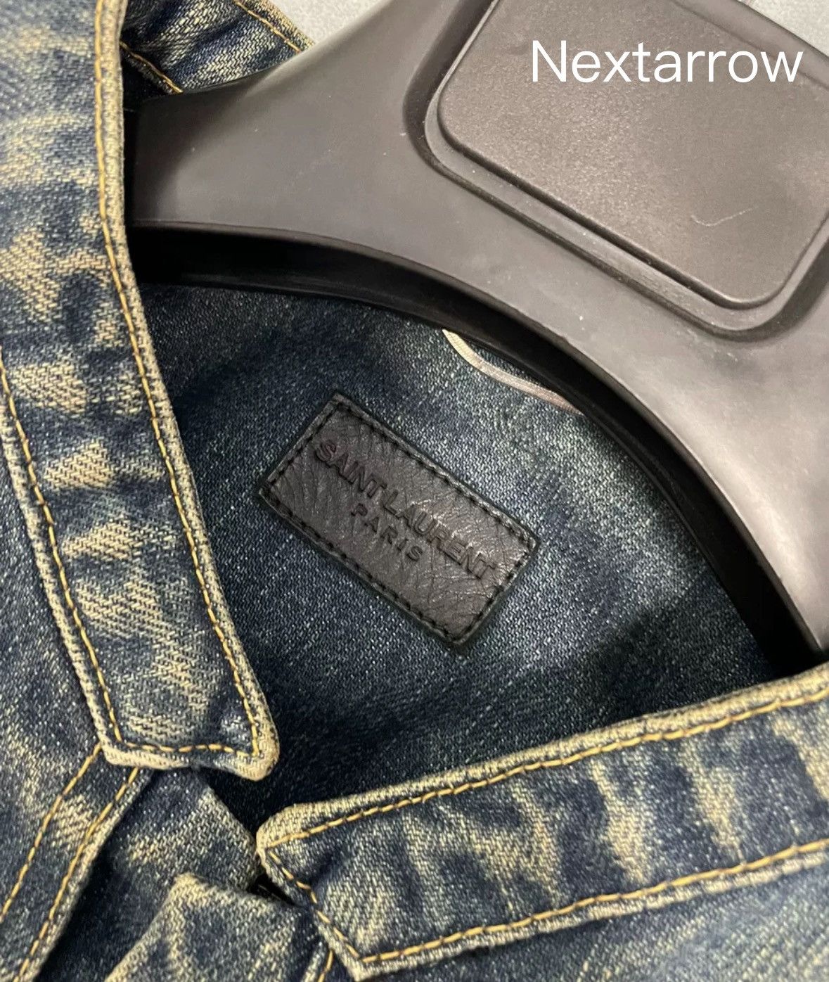 Saint Laurent Paris × Yves Saint Laurent SaintLaurent SLP13 original leather sleeve denim jacket Size US M / EU 48-50 / 2 - 2 Thumbnail