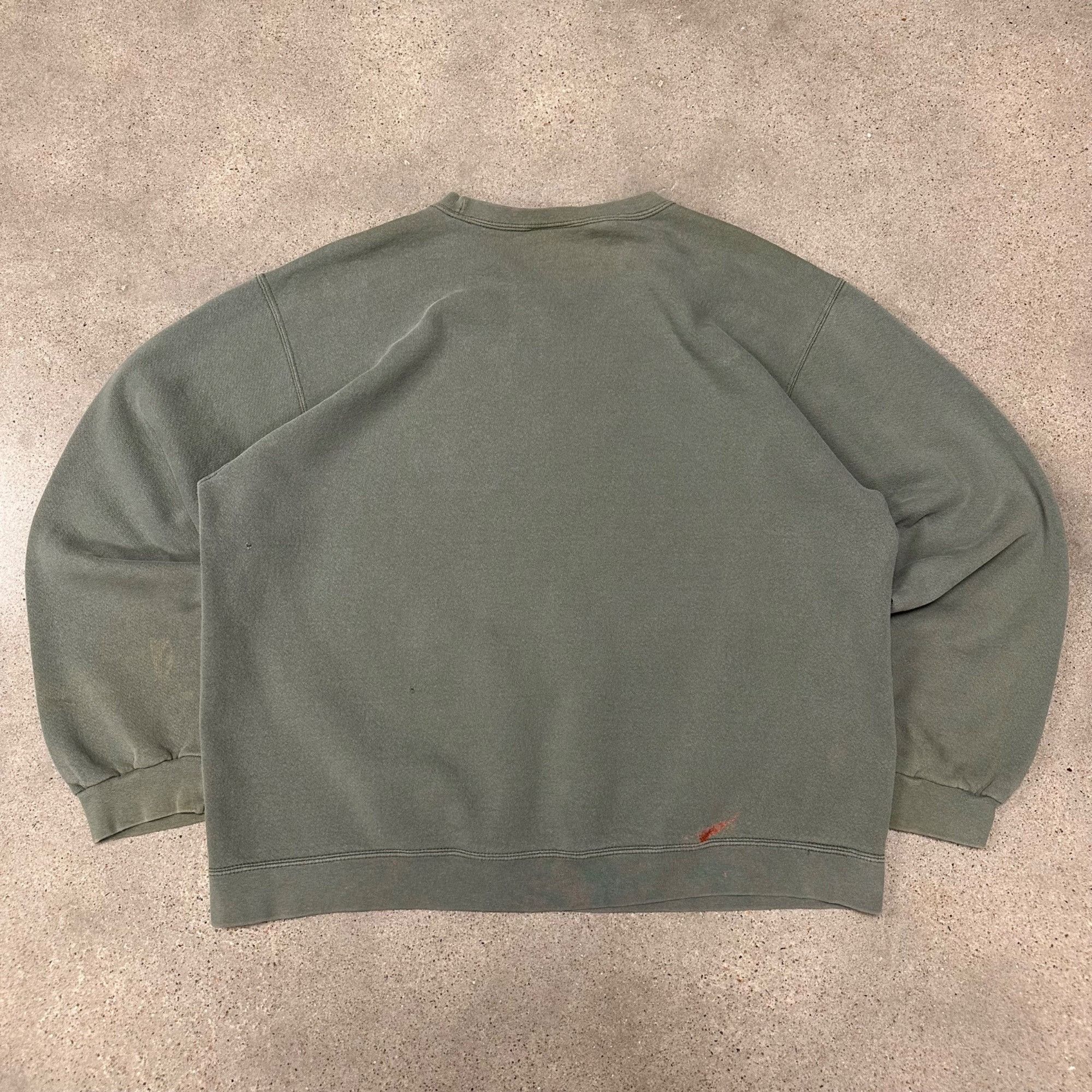 Nike × Vintage Vintage 90s Nike Pistachio Sage Mini Swoosh Sweatshirt Size US XL / EU 56 / 4 - 5 Thumbnail