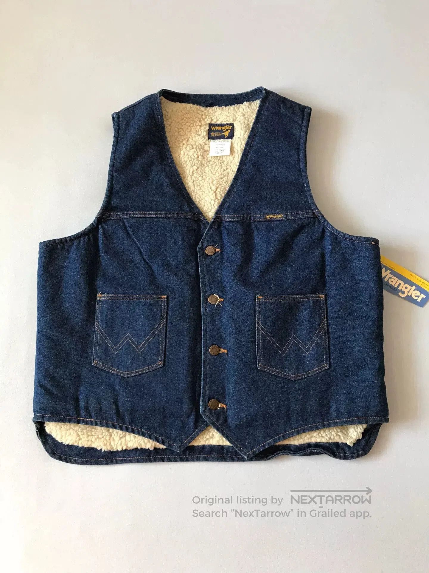 Wrangler 80s Wrangler Sherpa Lined Denim Vest. Size US XL / EU 56 / 4 - 1 Thumbnail