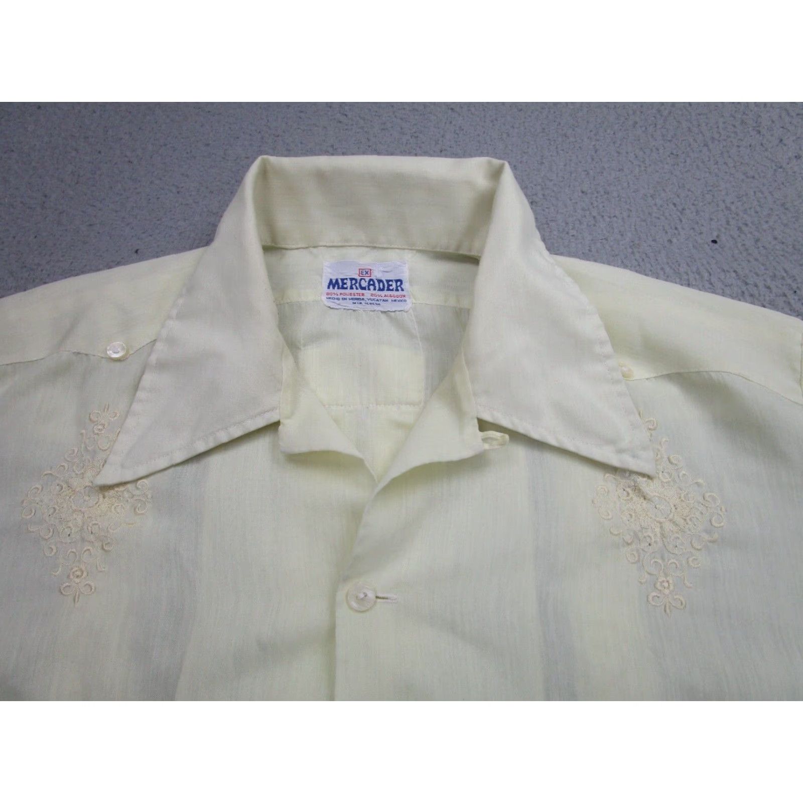 Vintage VINTAGE Mercader Yellow Short Sleeve Button-Up Shirt Mens L Relaxed Fit Cuban Rockabilly Size US L / EU 52-54 / 3 - 4 Thumbnail