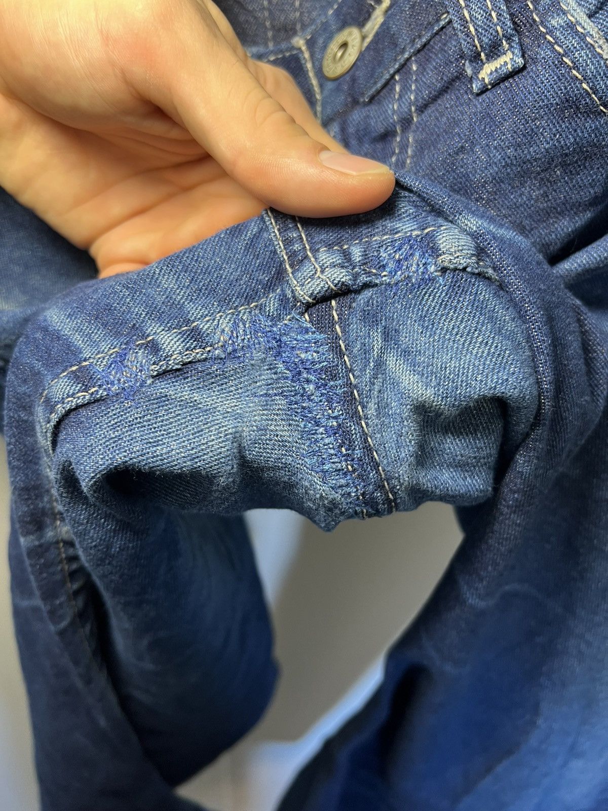 Naked & Famous Vintage Naked & Famous faded raw selvedge denim blue jeans Size US 31 - 9 Thumbnail