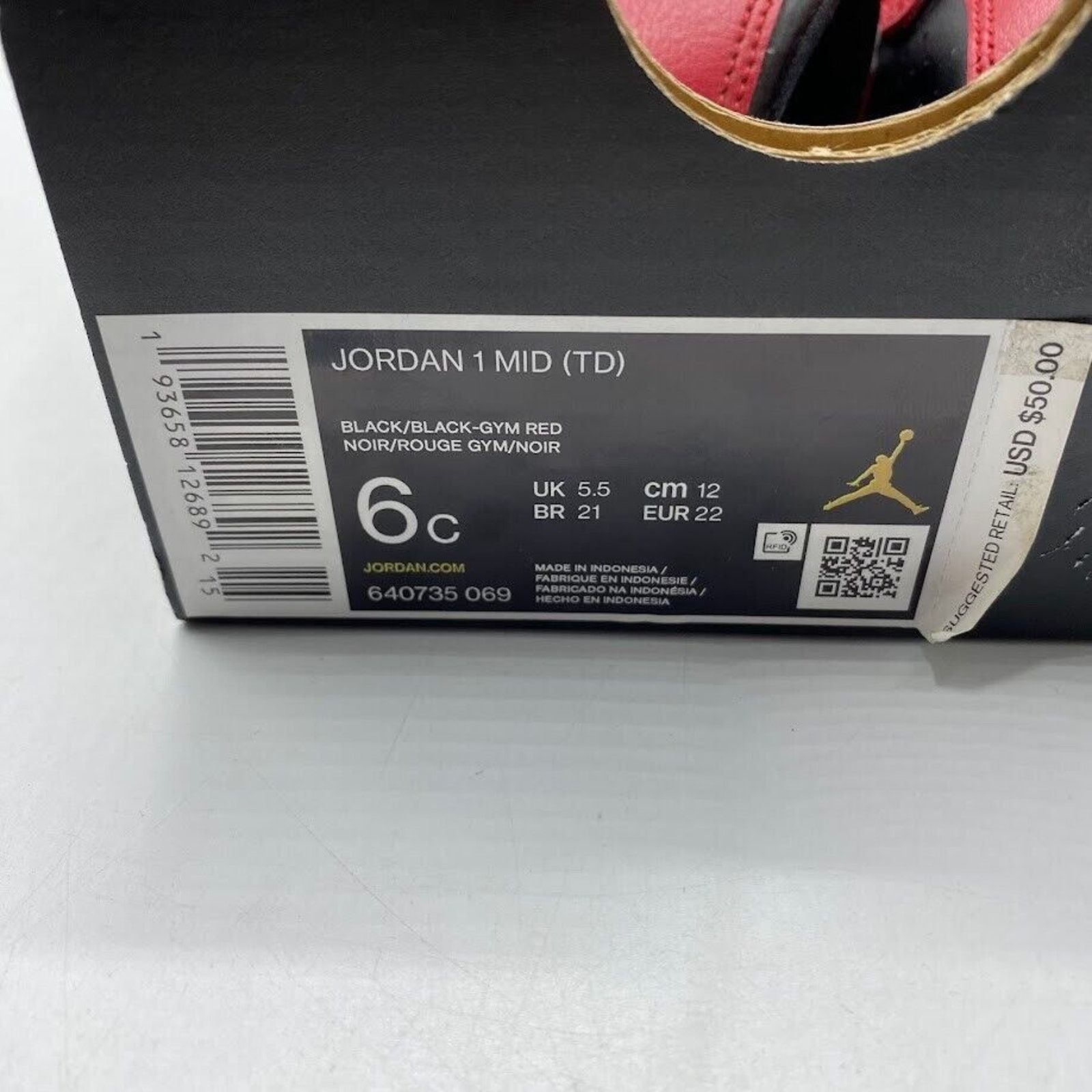 Nike NEW Nike Air Jordan 1 Mid Chicago Toe PS Sz 6c 640735 069 Size US 6 / IT 36 - 9 Thumbnail