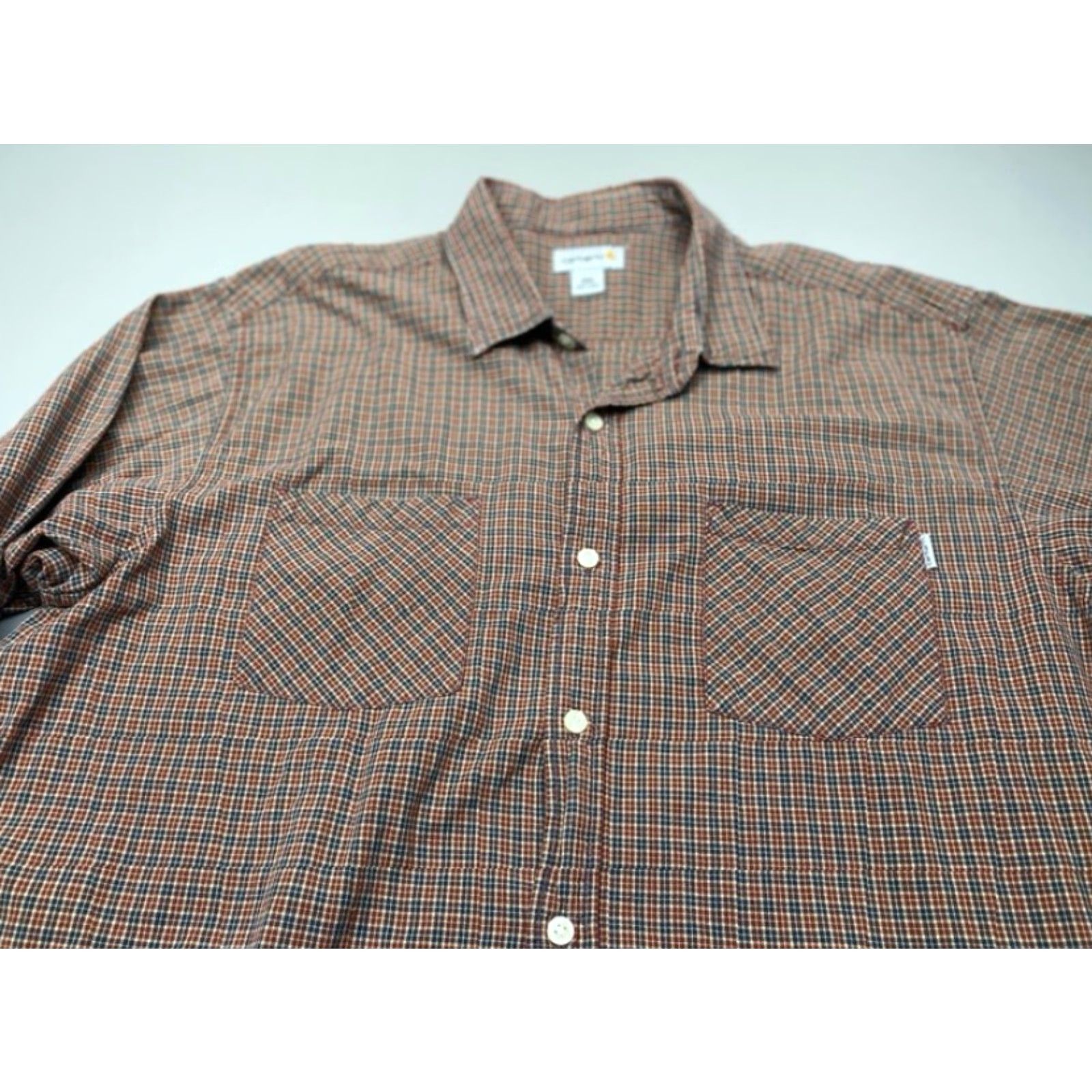 Carhartt Carhartt Button Up Shirt S254 Mens 2XL Plaid Pockets Cotton Long Sleeve 8282 Size US XXL / EU 58 / 5 - 5 Thumbnail