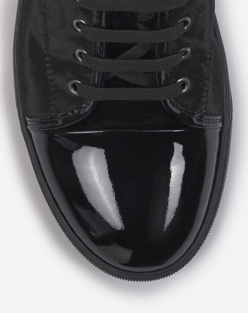 Lanvin os11x0526 DBB1 Sneakers in Velvet and Patent Leather Black Size US 9 / EU 42 - 5 Thumbnail