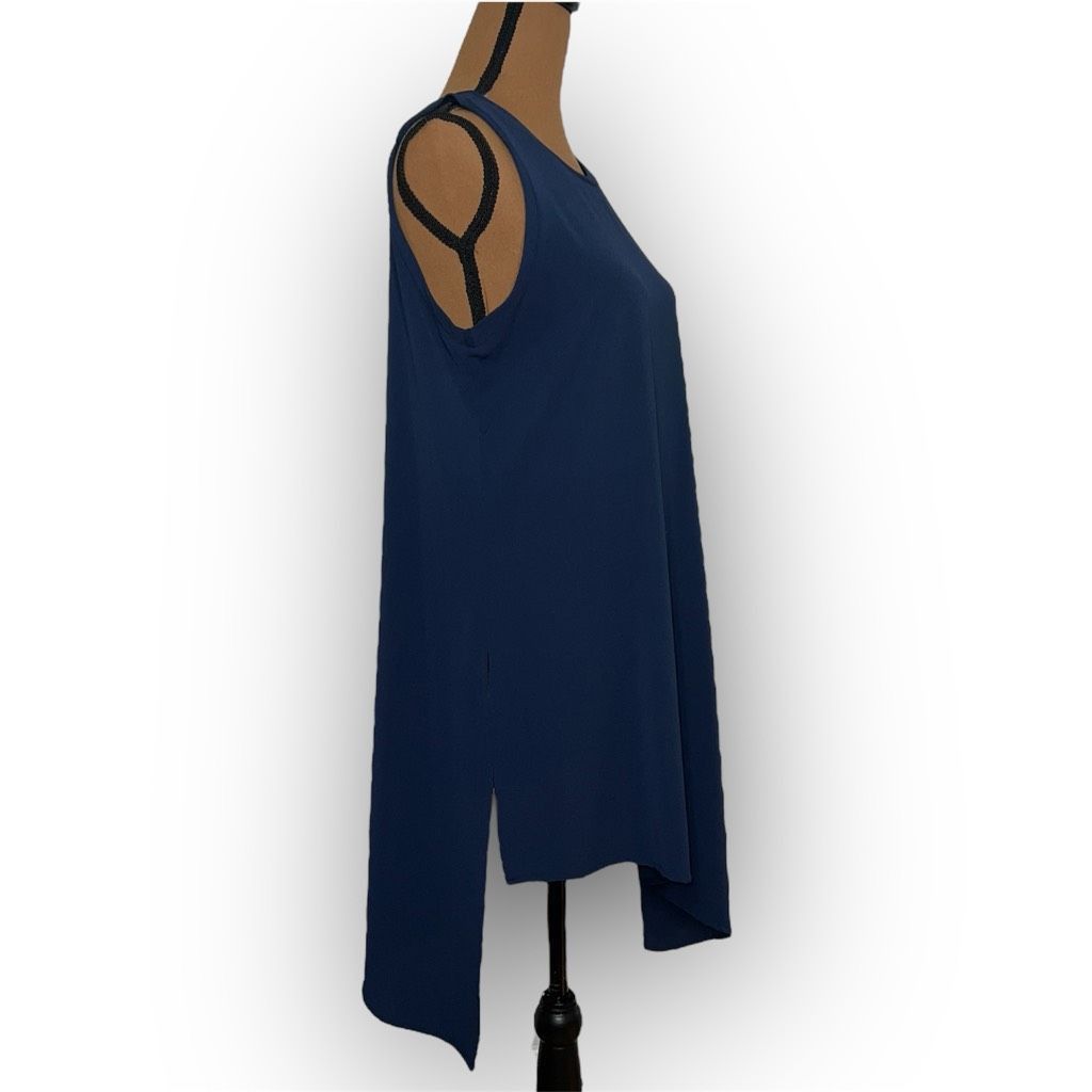 SSENSE Spense Asymmetrical Navy Blue Sleeveless Tunic Tank Top Blou Size M / US 6-8 / IT 42-44 - 1 Thumbnail