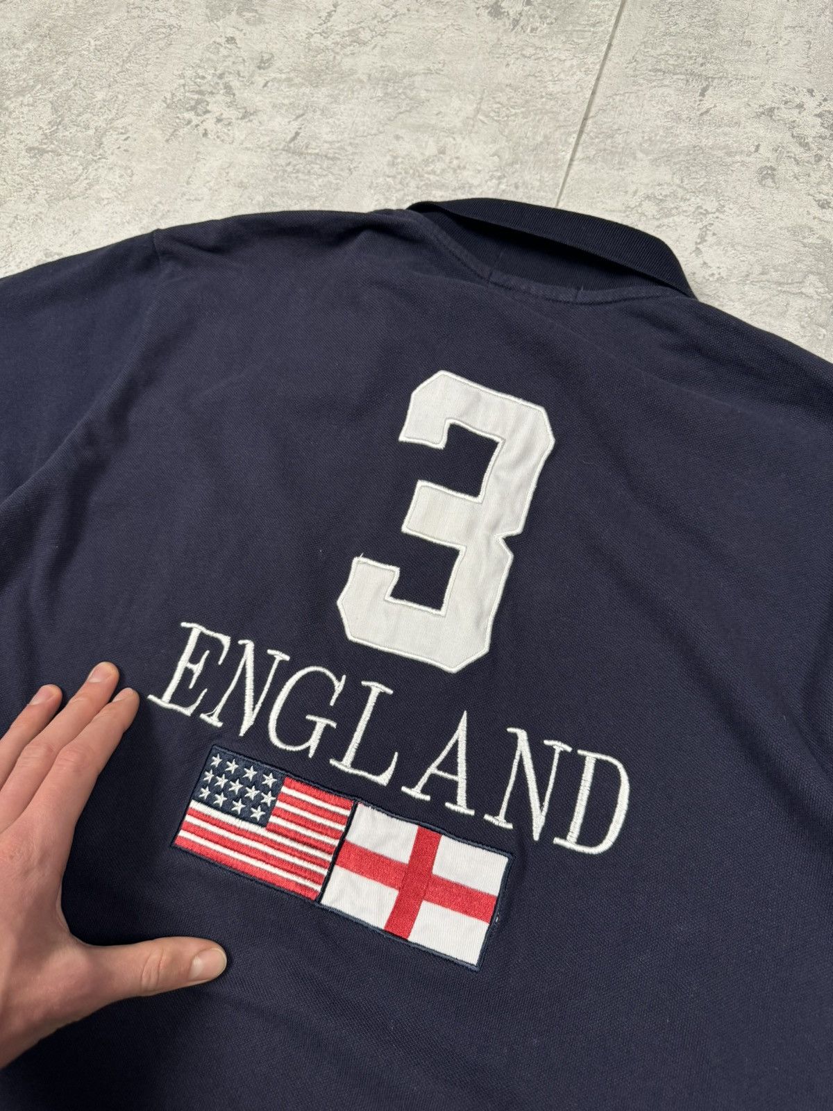 Polo Ralph Lauren Polo Ralph Lauren Custom Fit England Flag Number 3 Polo Size US L / EU 52-54 / 3 - 4 Thumbnail