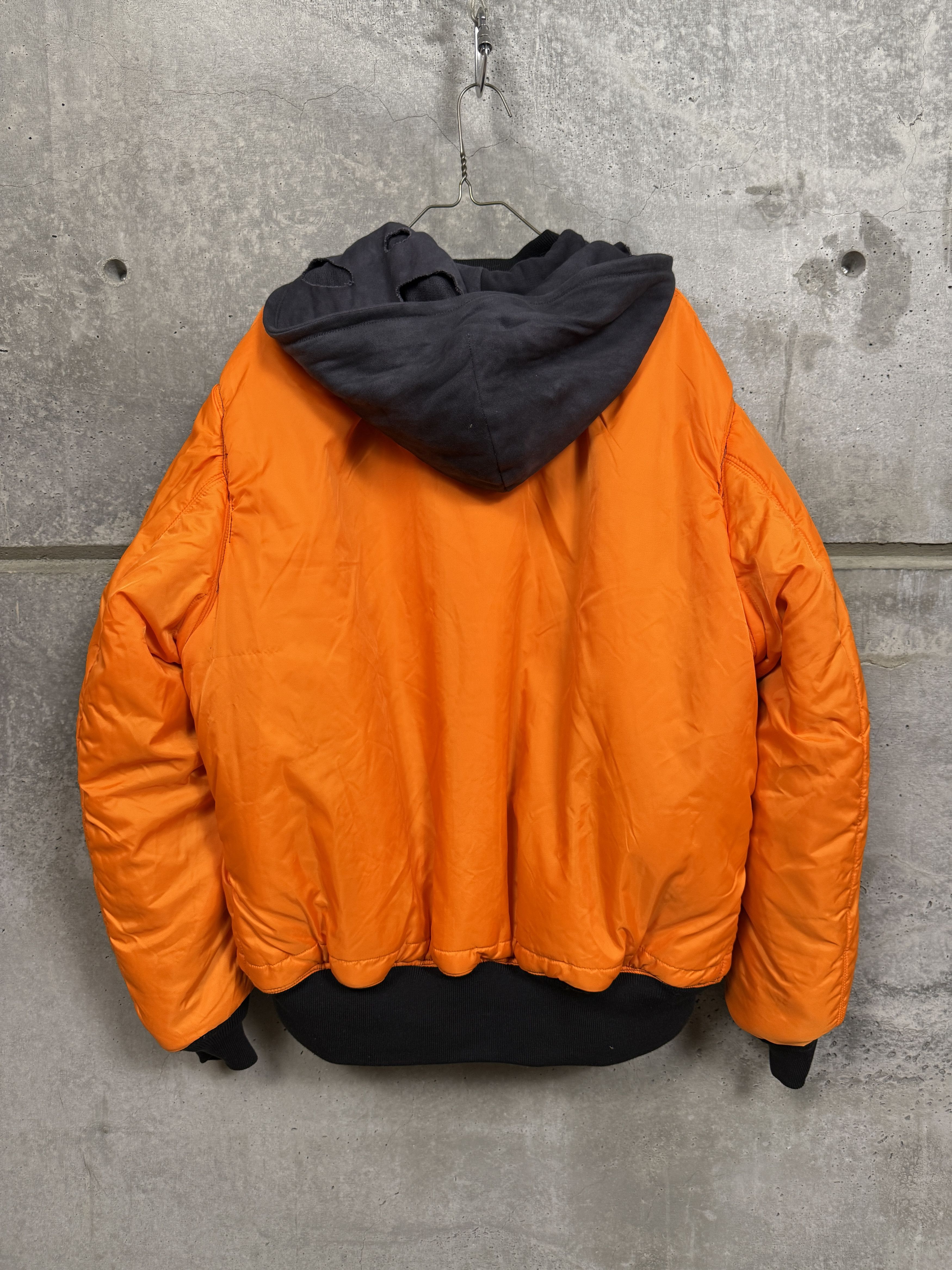 Alpha Industries Sample Ripped Distressed MA-1 Hooded Bomber Jacket Size US XXL / EU 58 / 5 - 4 Thumbnail
